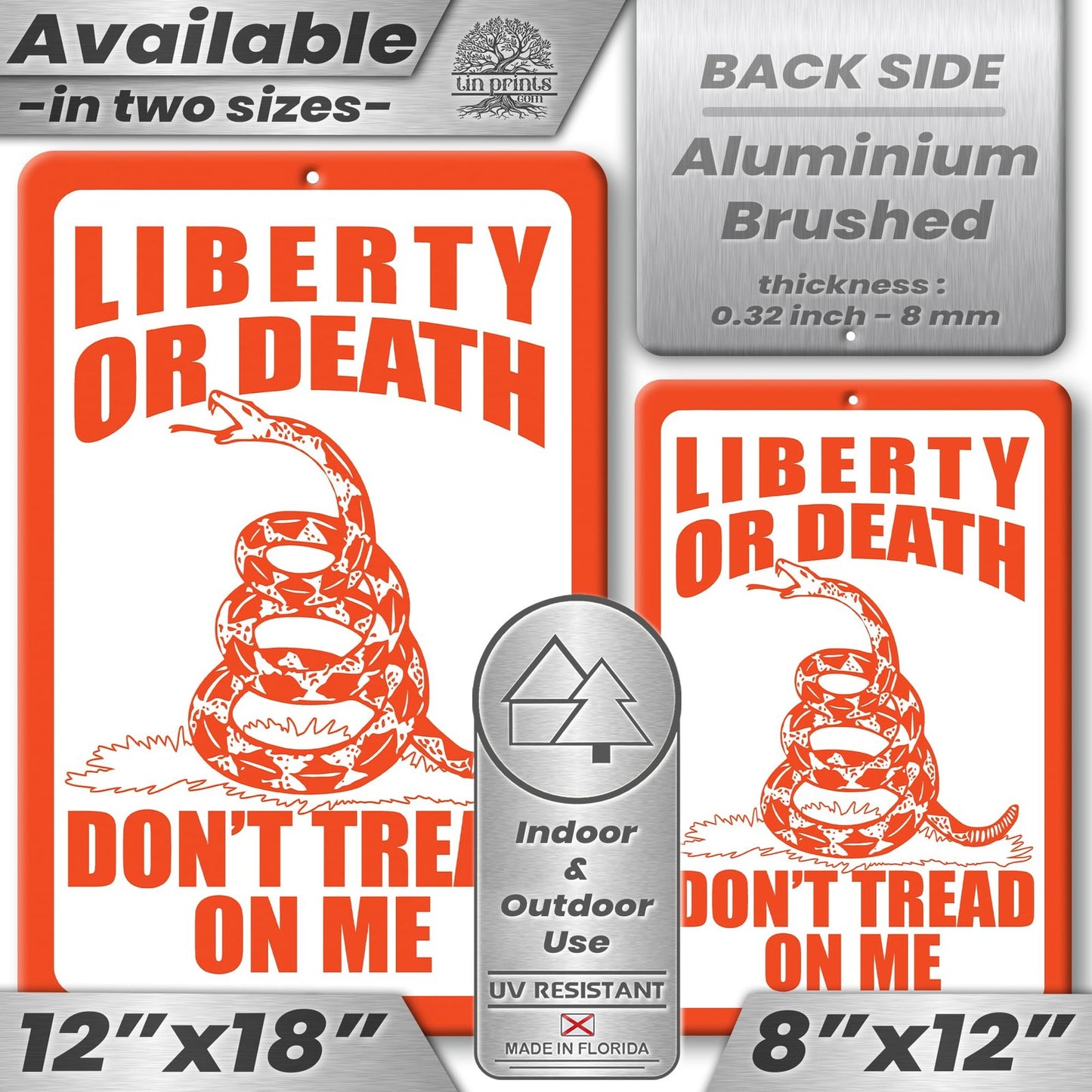 Do Not Tread On Me - Liberty or Death Metal Sign 50