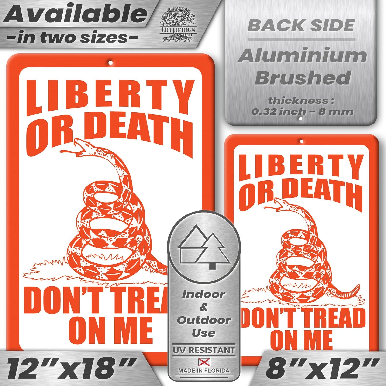 Do Not Tread On Me - Liberty or Death Metal Sign 50