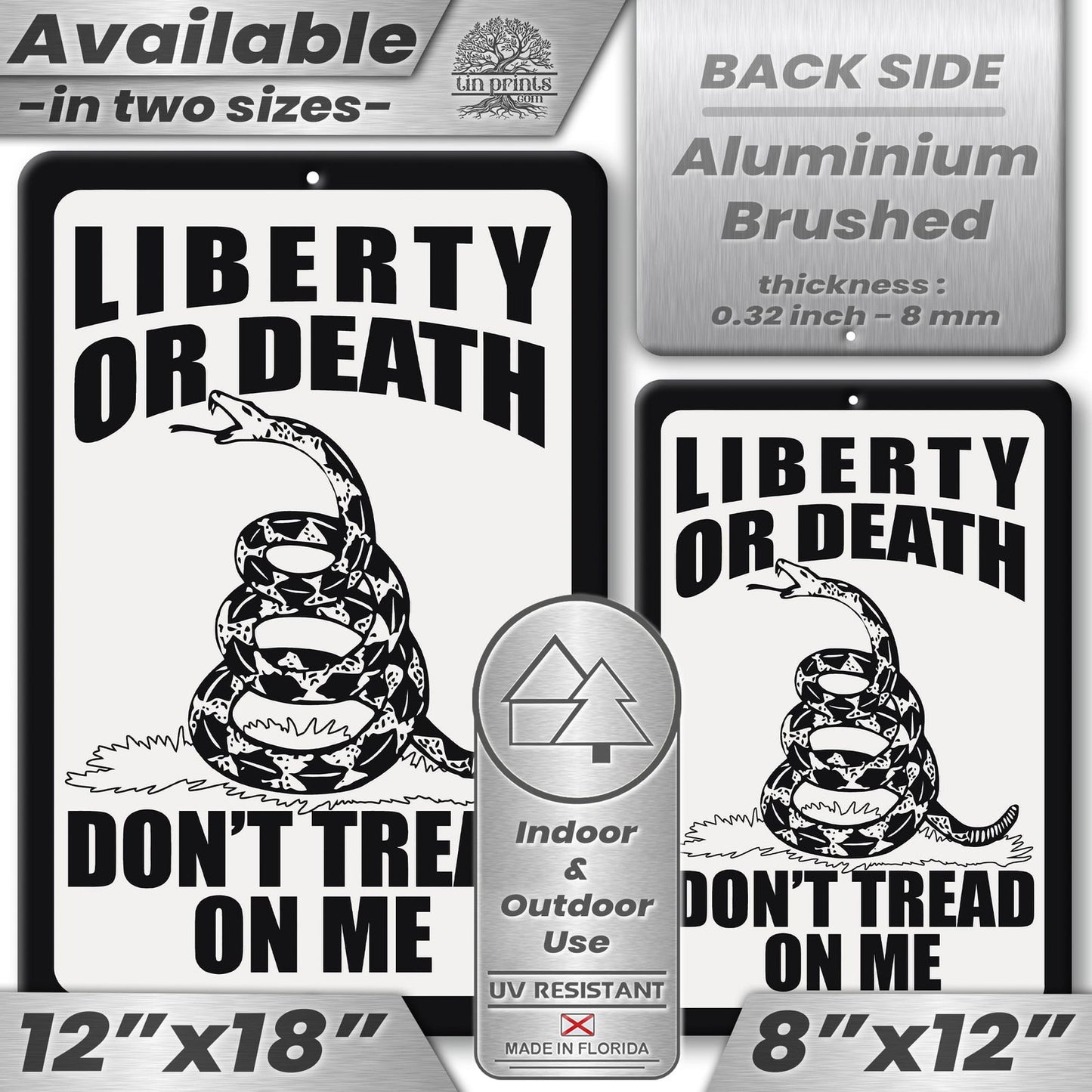 Do Not Tread On Me - Liberty or Death Metal Sign 66