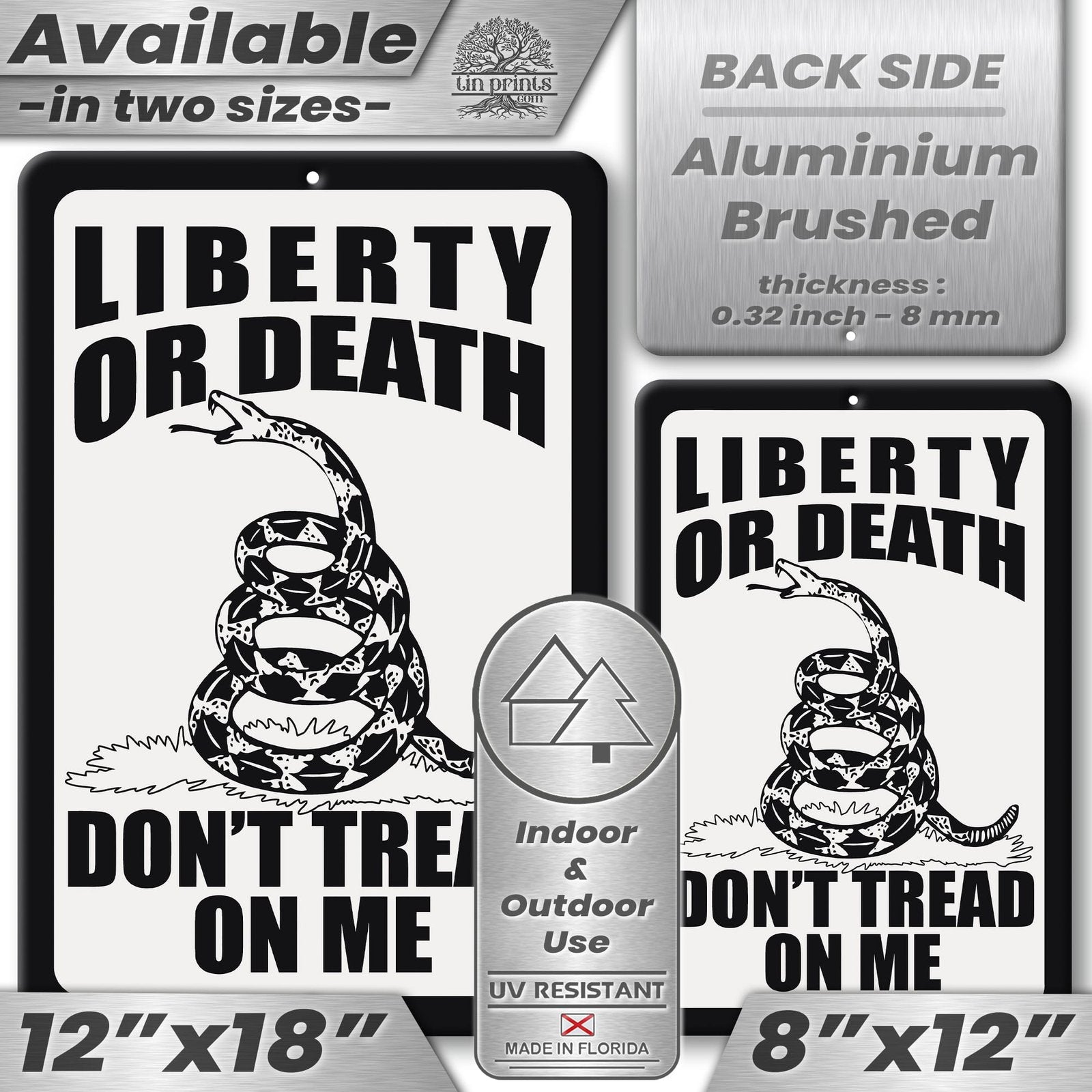 Do Not Tread On Me - Liberty or Death Metal Sign 66