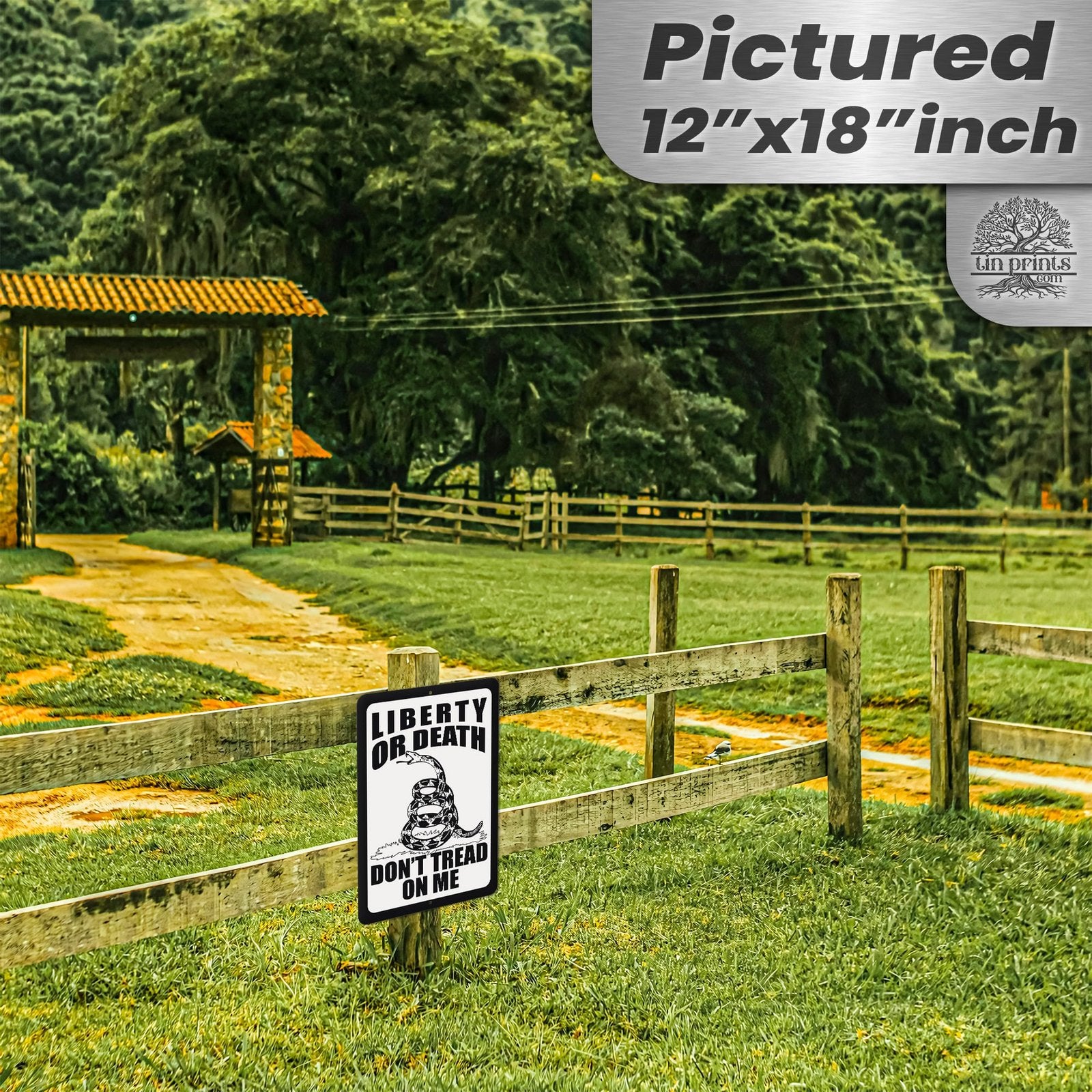 Do Not Tread On Me - Liberty or Death Metal Sign 78