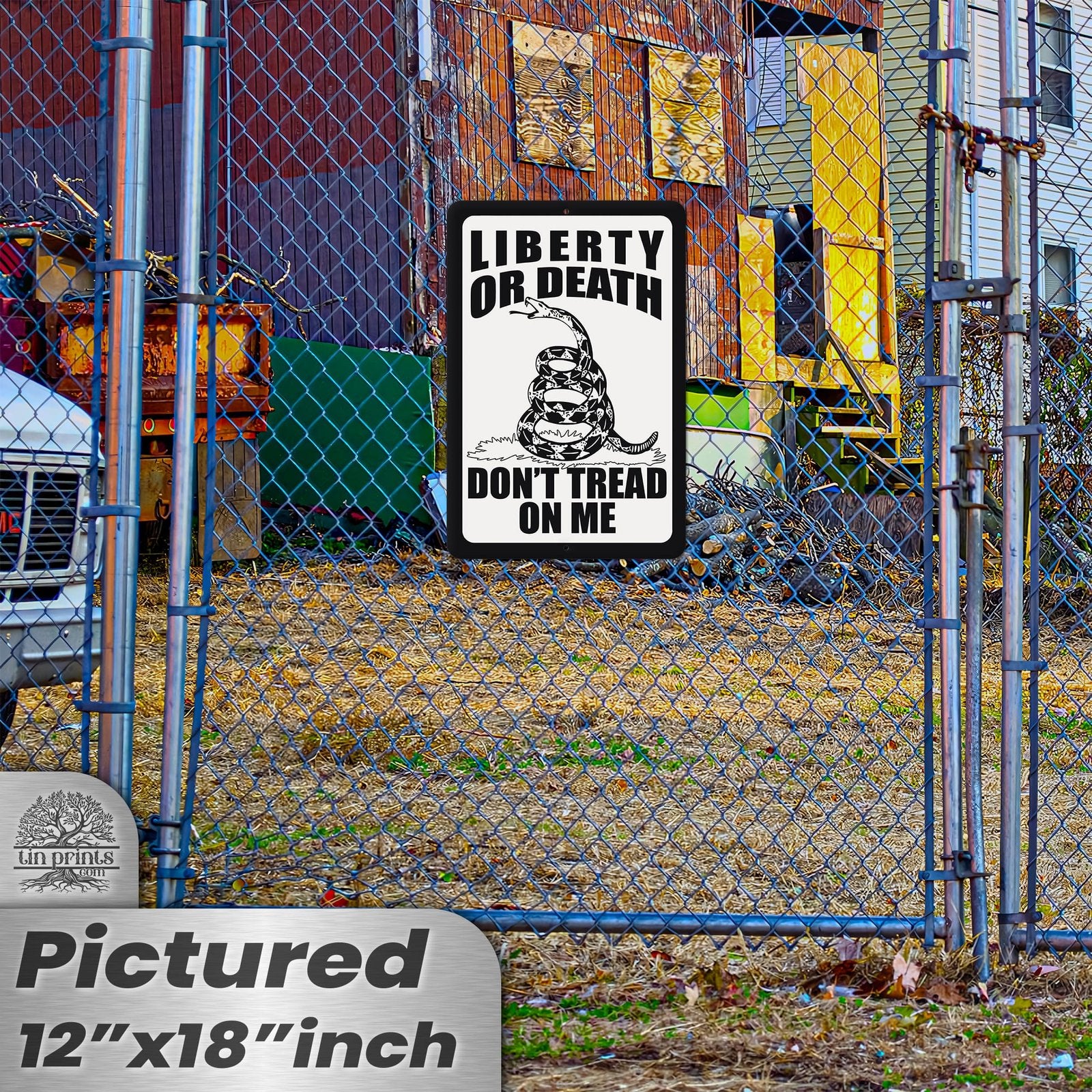 Do Not Tread On Me - Liberty or Death Metal Sign 80