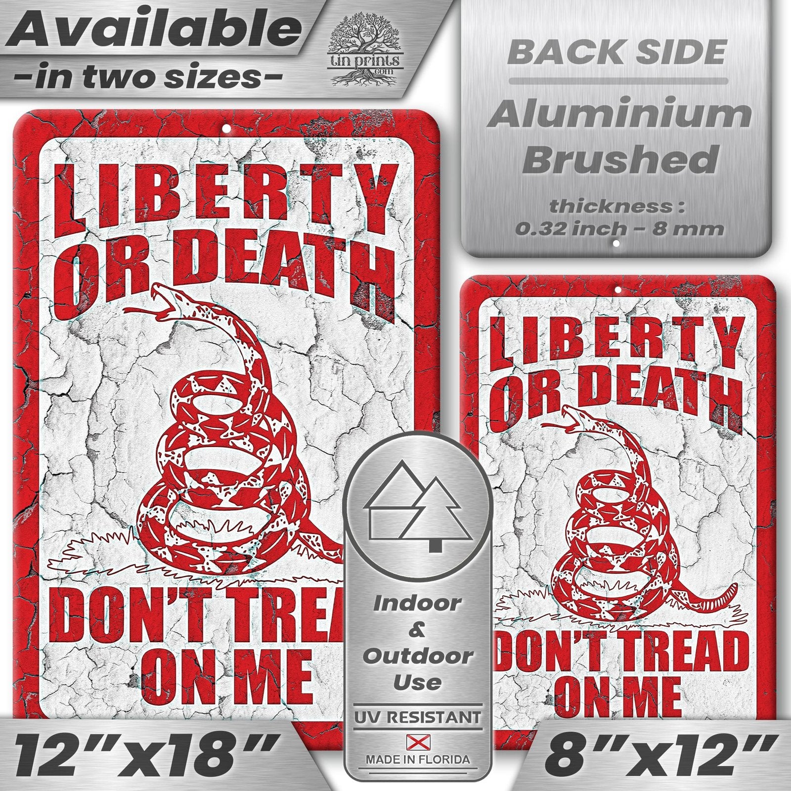 Do Not Tread On Me - Liberty or Death Metal Sign 82