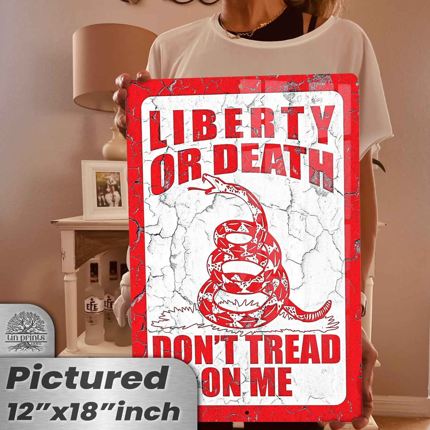 Do Not Tread On Me - Liberty or Death Metal Sign 91