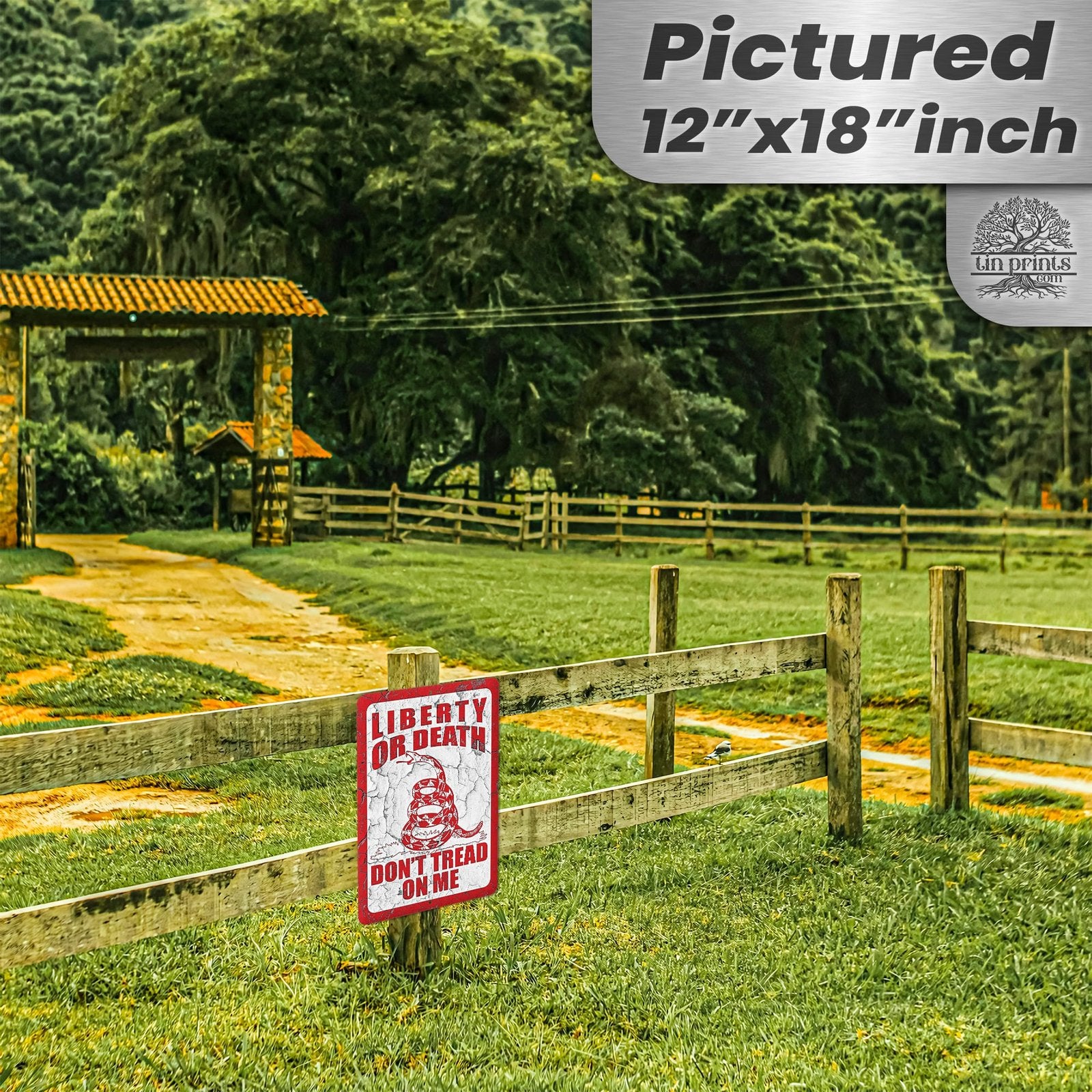 Do Not Tread On Me - Liberty or Death Metal Sign 94