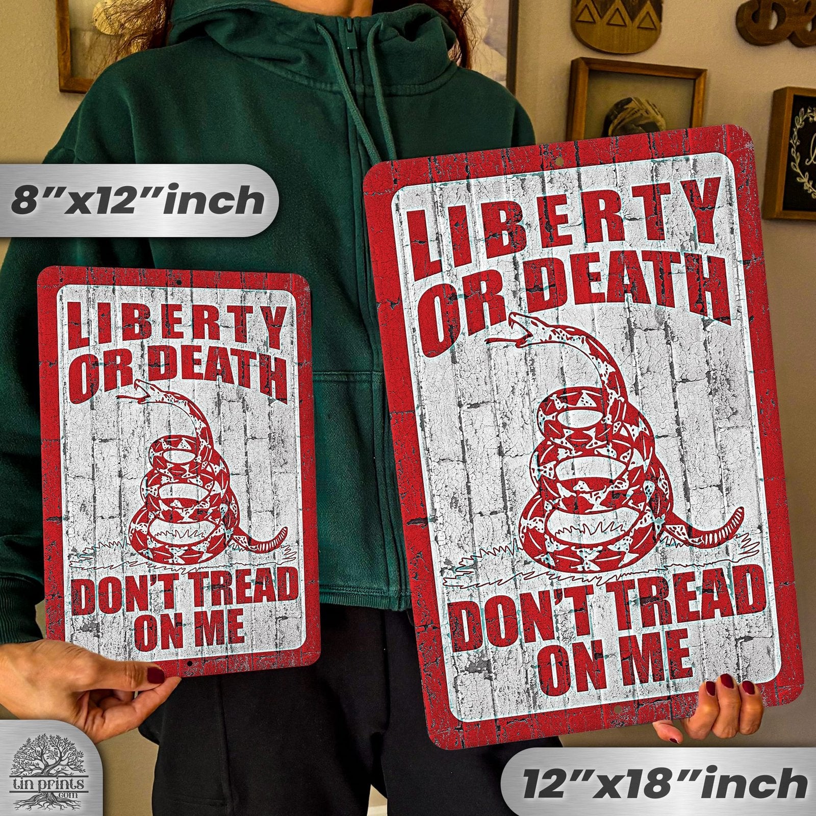 Do Not Tread On Me - Liberty or Death Metal Sign 100