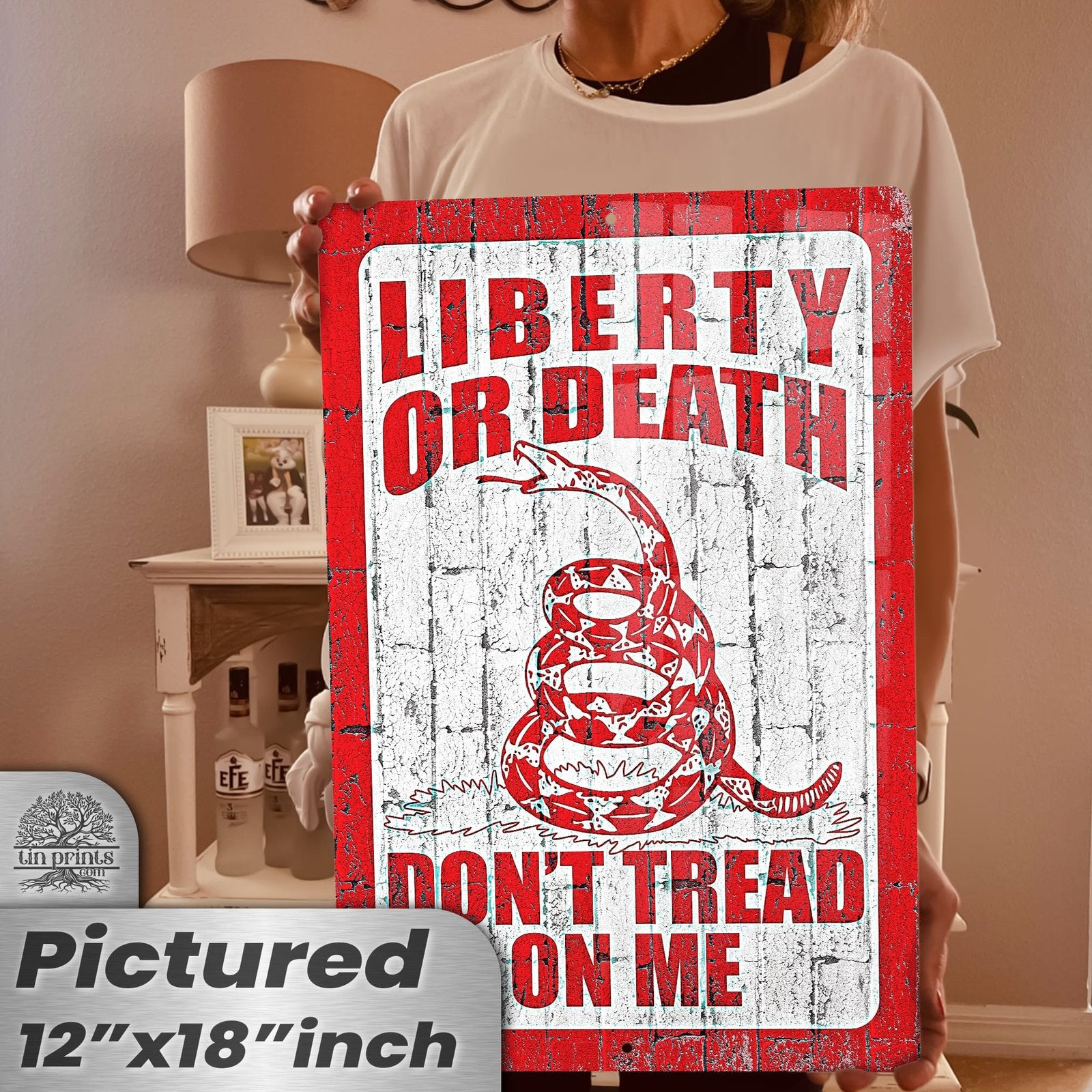 Do Not Tread On Me - Liberty or Death Metal Sign 107