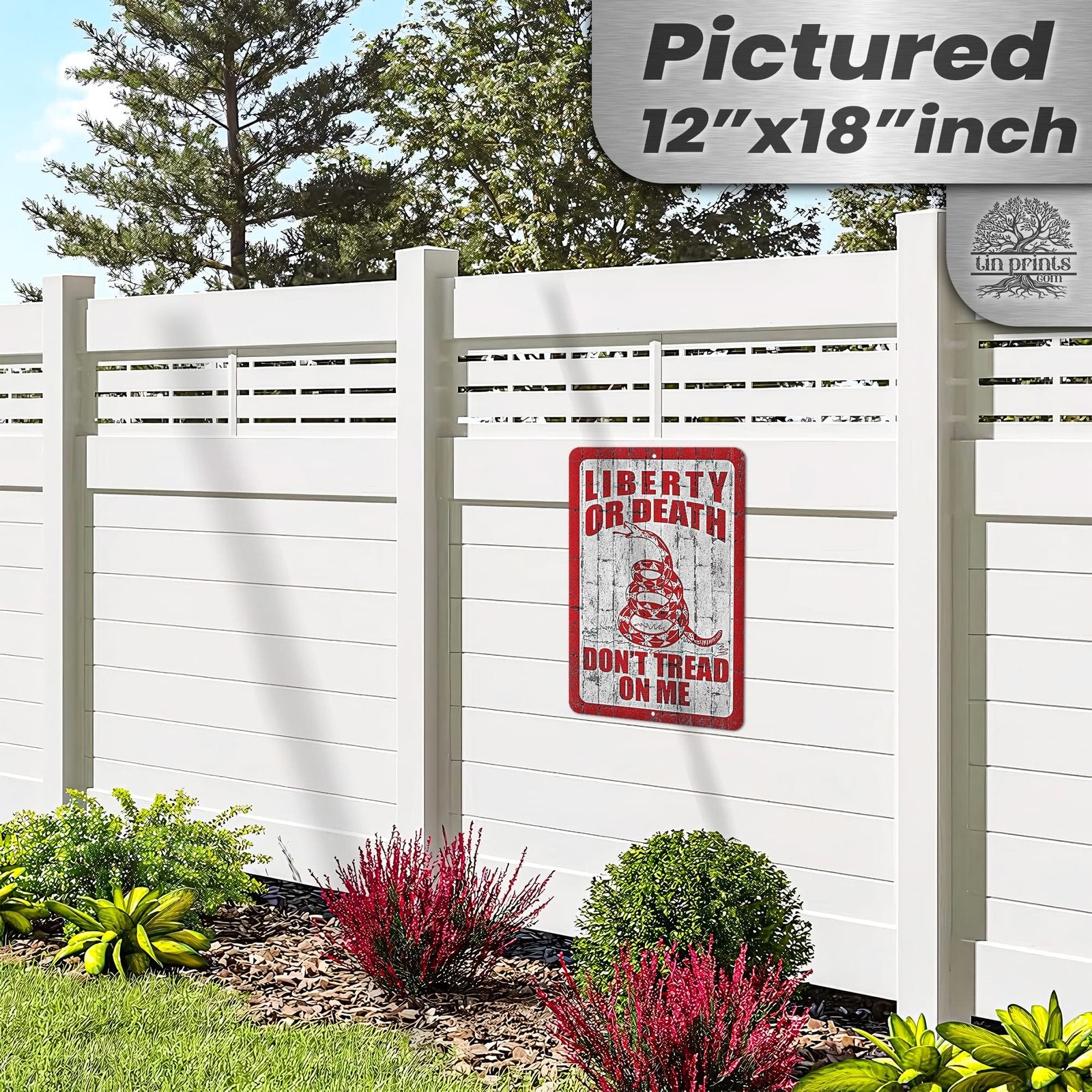 Do Not Tread On Me - Liberty or Death Metal Sign 109