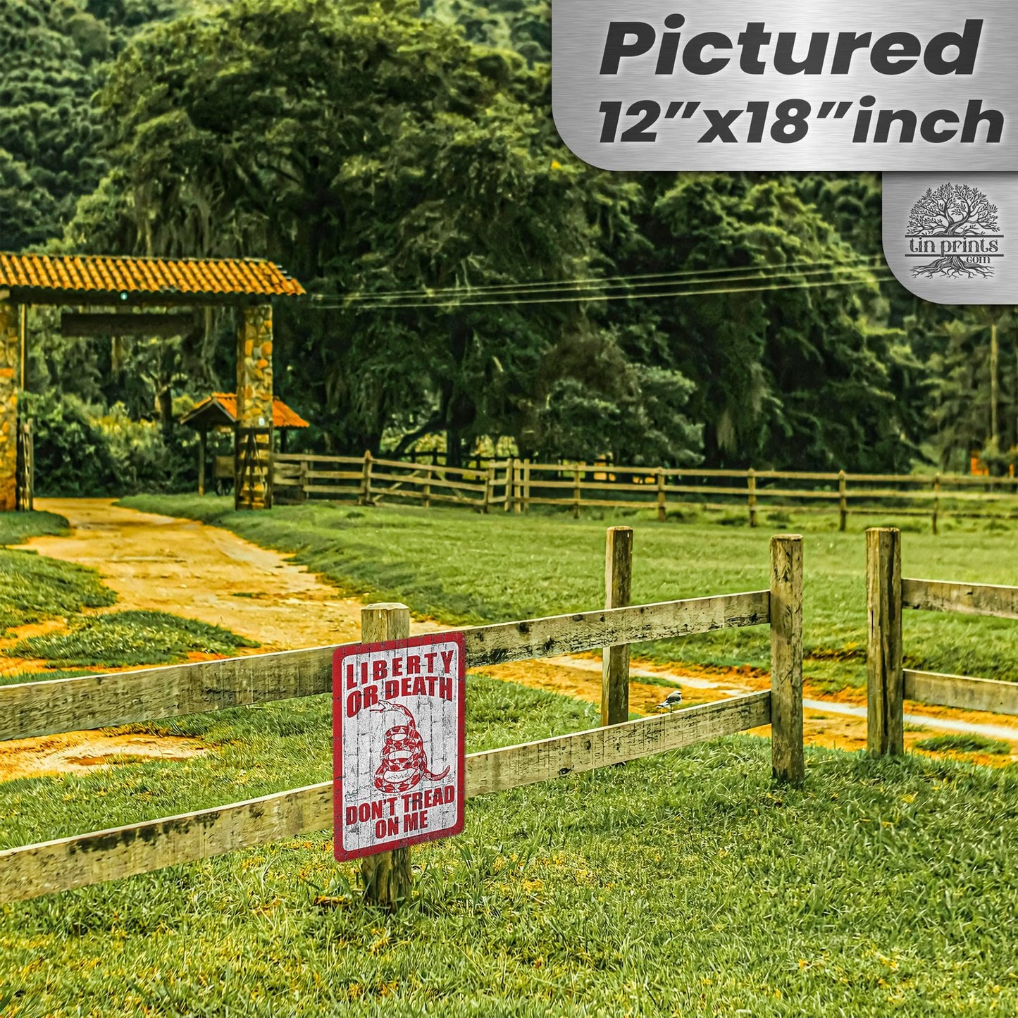 Do Not Tread On Me - Liberty or Death Metal Sign 110