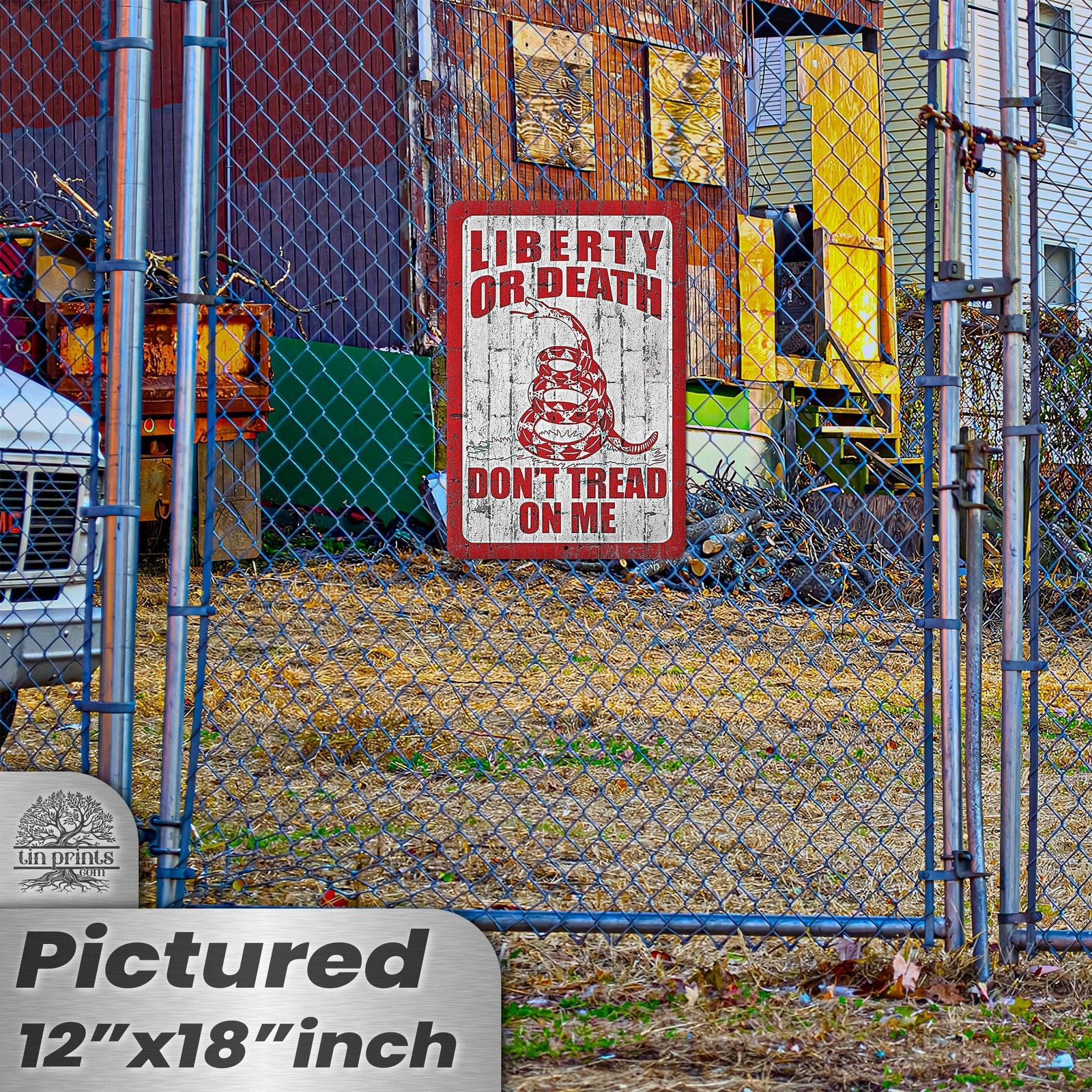 Do Not Tread On Me - Liberty or Death Metal Sign 112