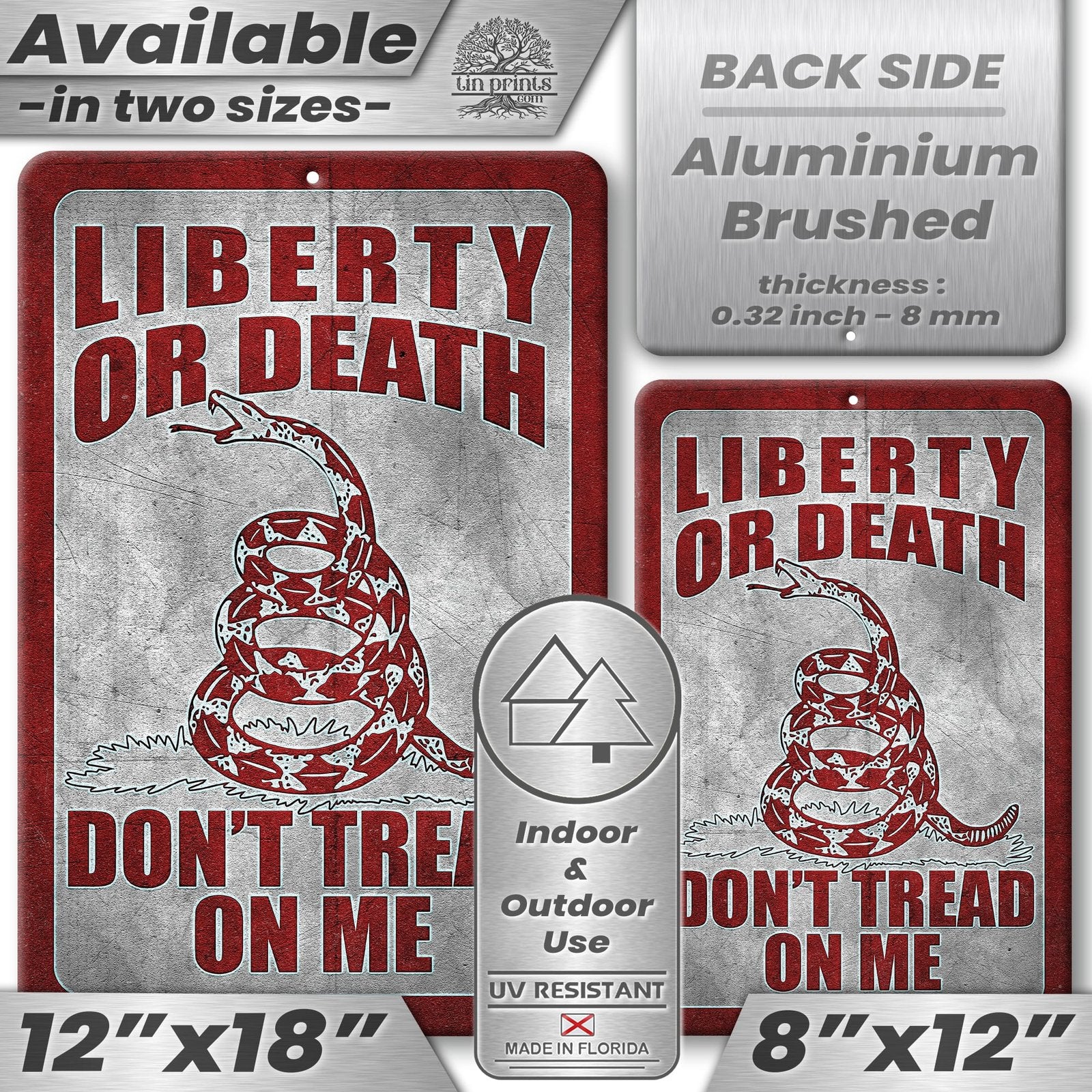 Do Not Tread On Me - Liberty or Death Metal Sign 114