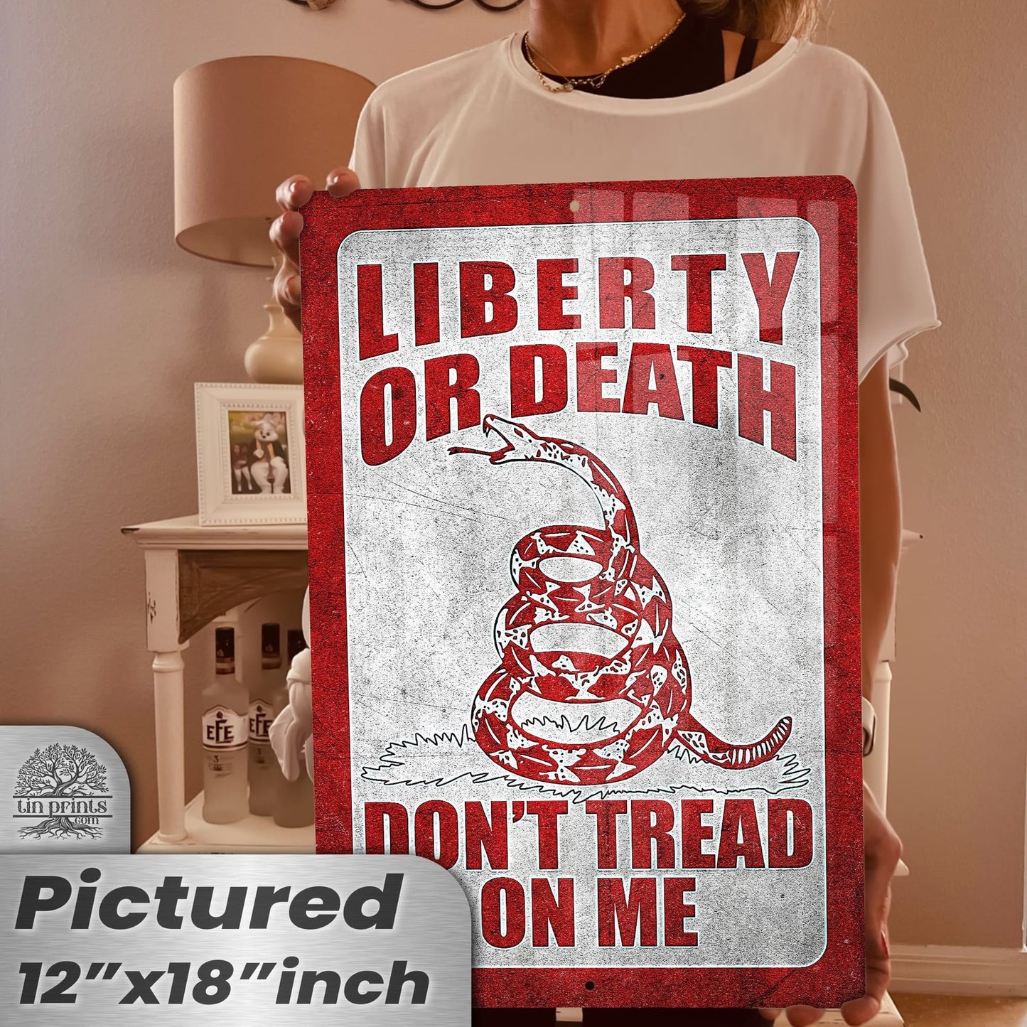 Do Not Tread On Me - Liberty or Death Metal Sign 123