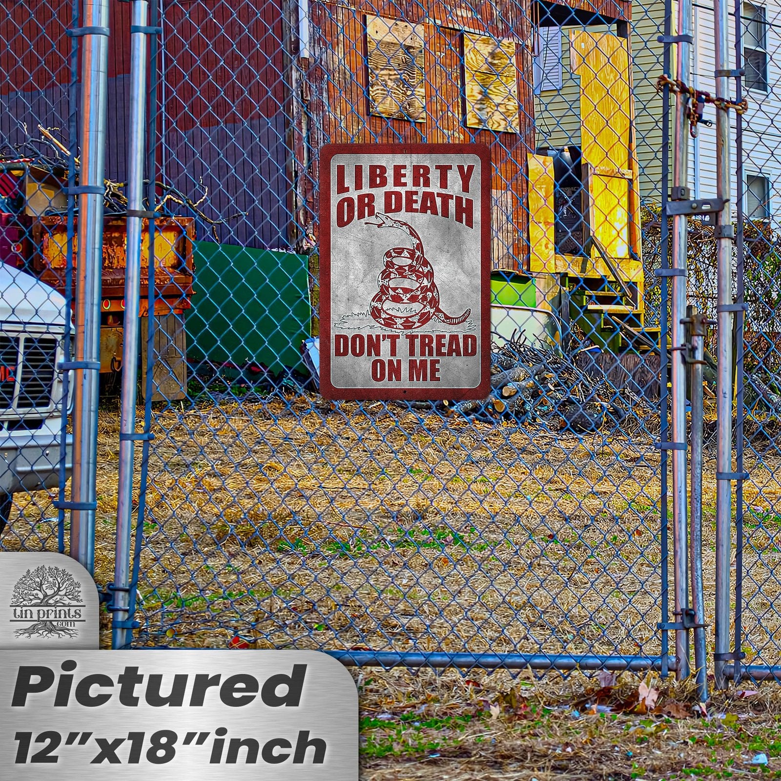 Do Not Tread On Me - Liberty or Death Metal Sign 128