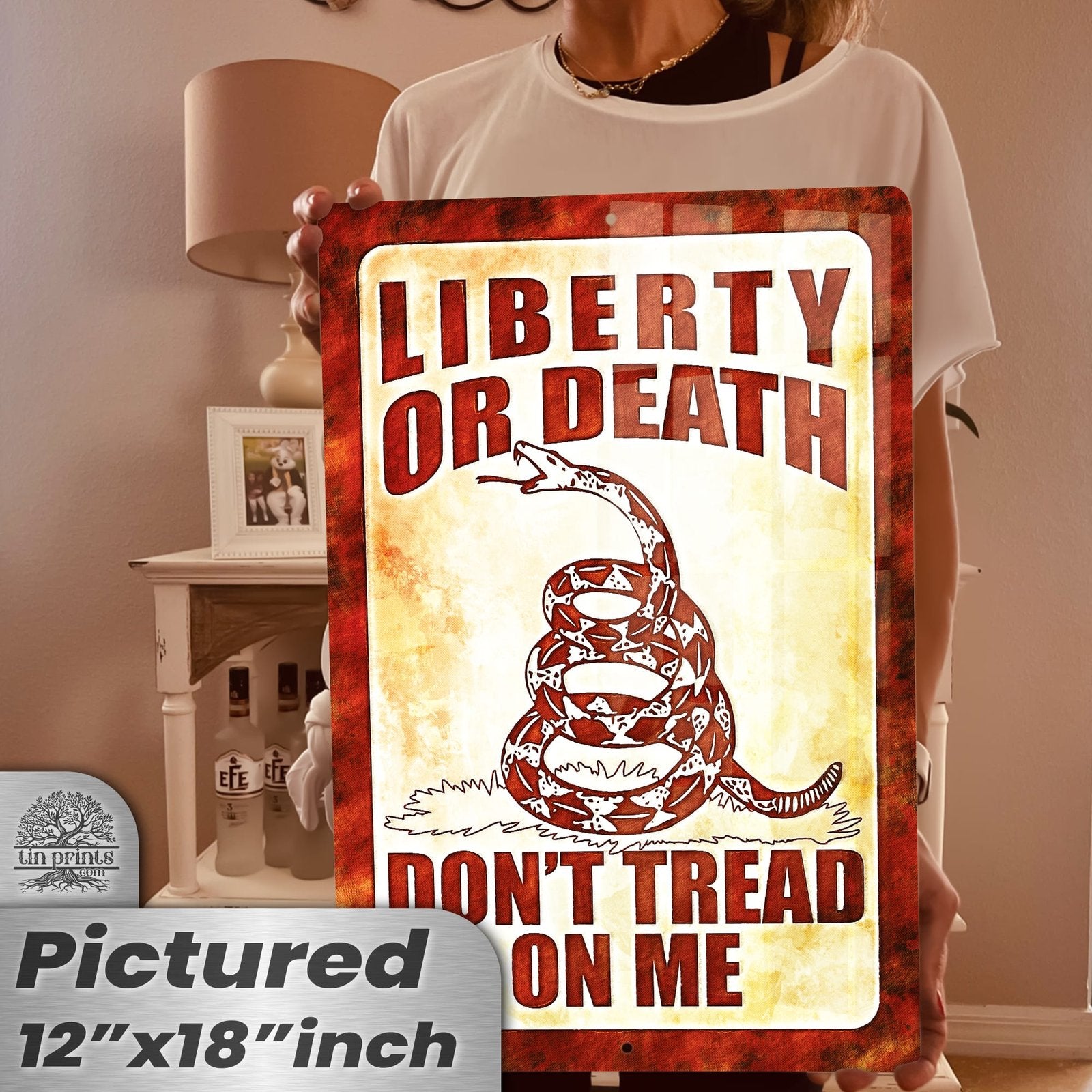 Do Not Tread On Me - Liberty or Death Metal Sign 139