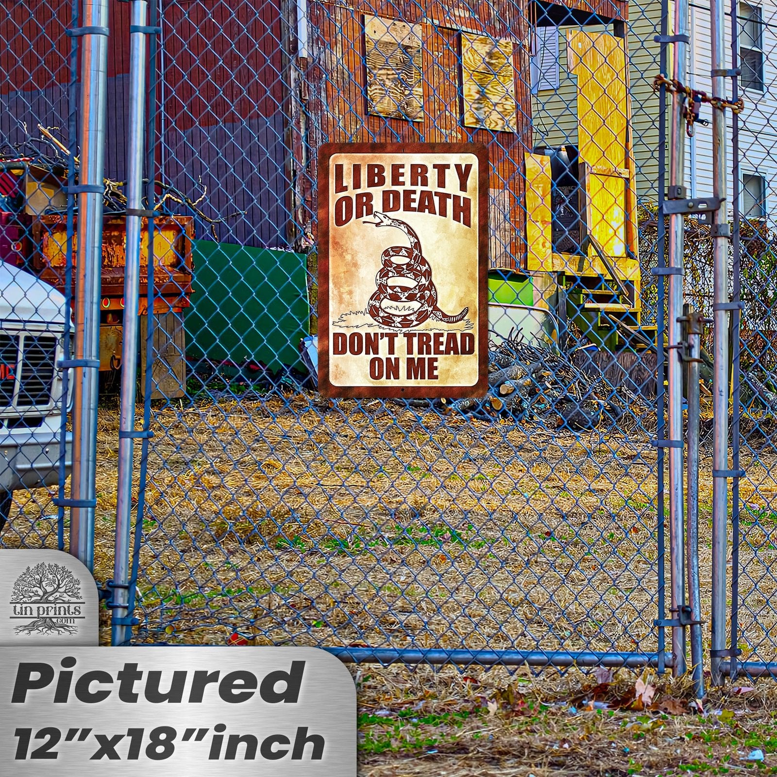 Do Not Tread On Me - Liberty or Death Metal Sign 144