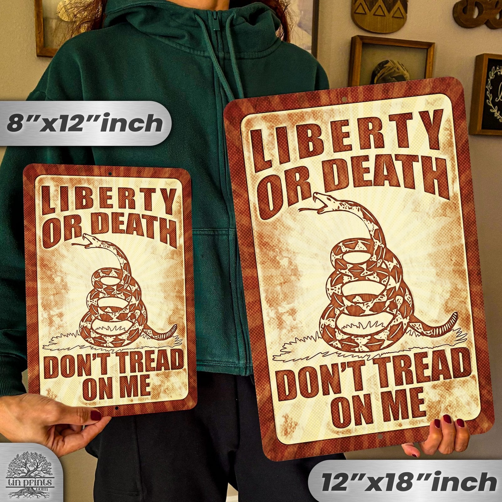 Do Not Tread On Me - Liberty or Death Metal Sign 148