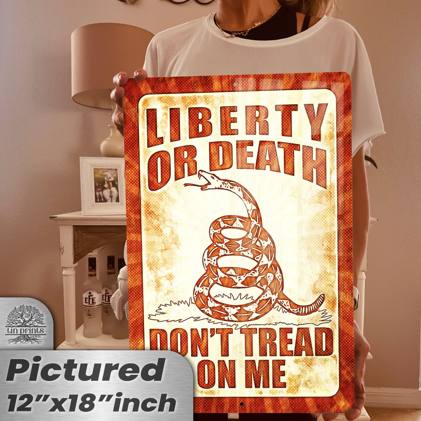 Do Not Tread On Me - Liberty or Death Metal Sign 155