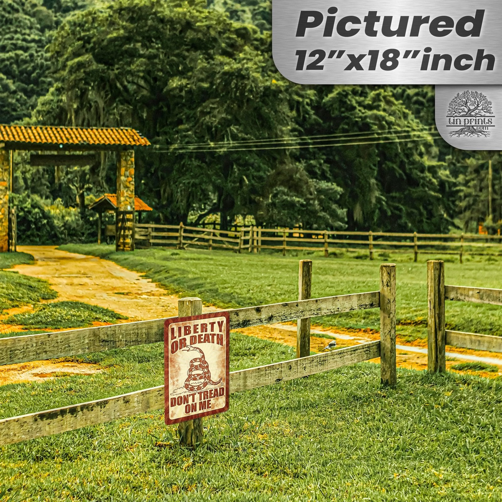 Do Not Tread On Me - Liberty or Death Metal Sign 158