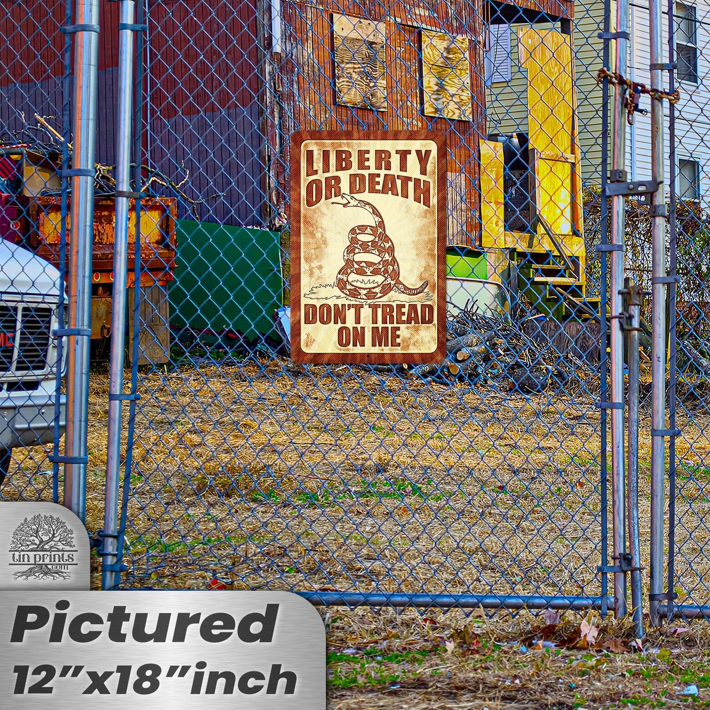 Do Not Tread On Me - Liberty or Death Metal Sign 160