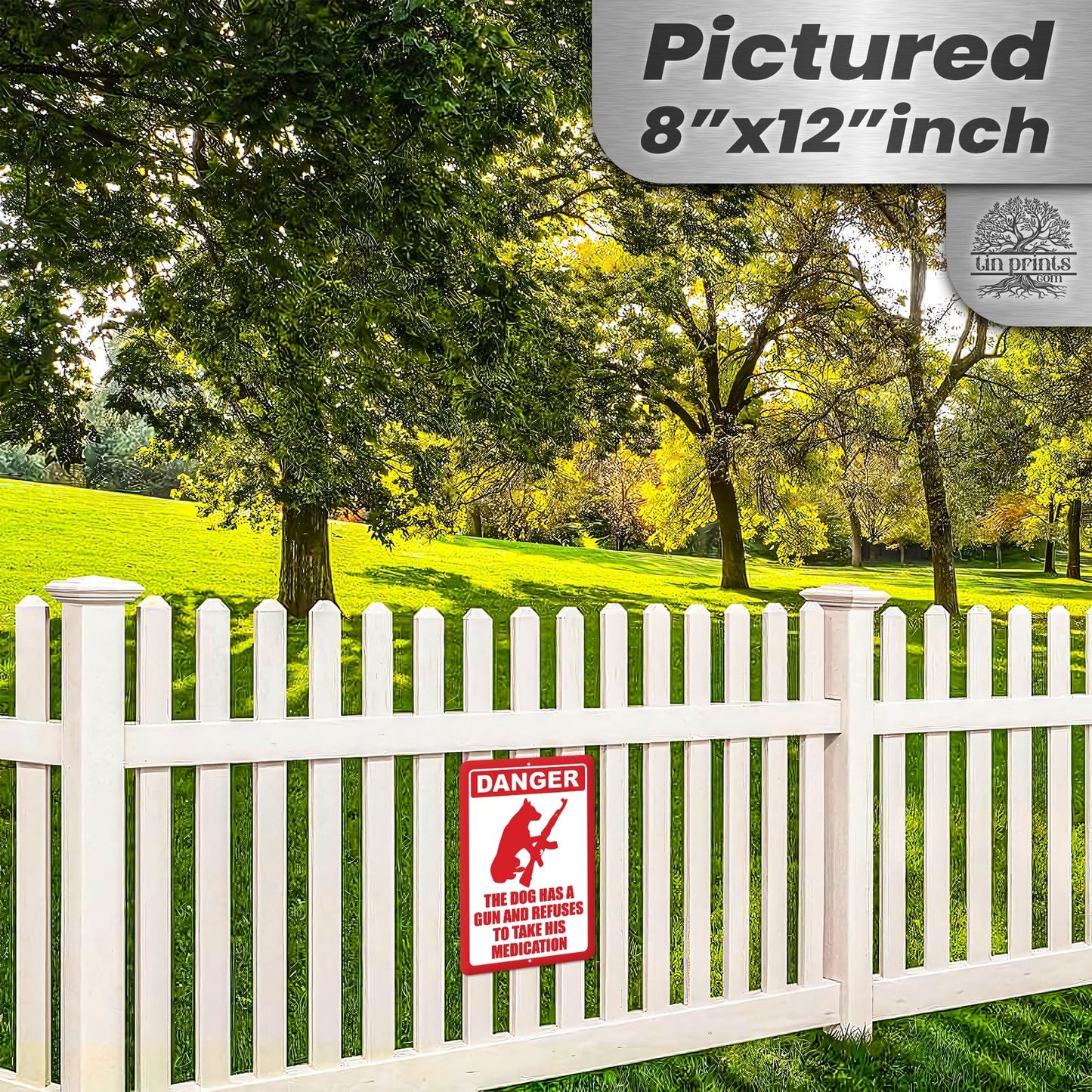 Dog Has A Gun No Trespassing - Funny Security Sign 6