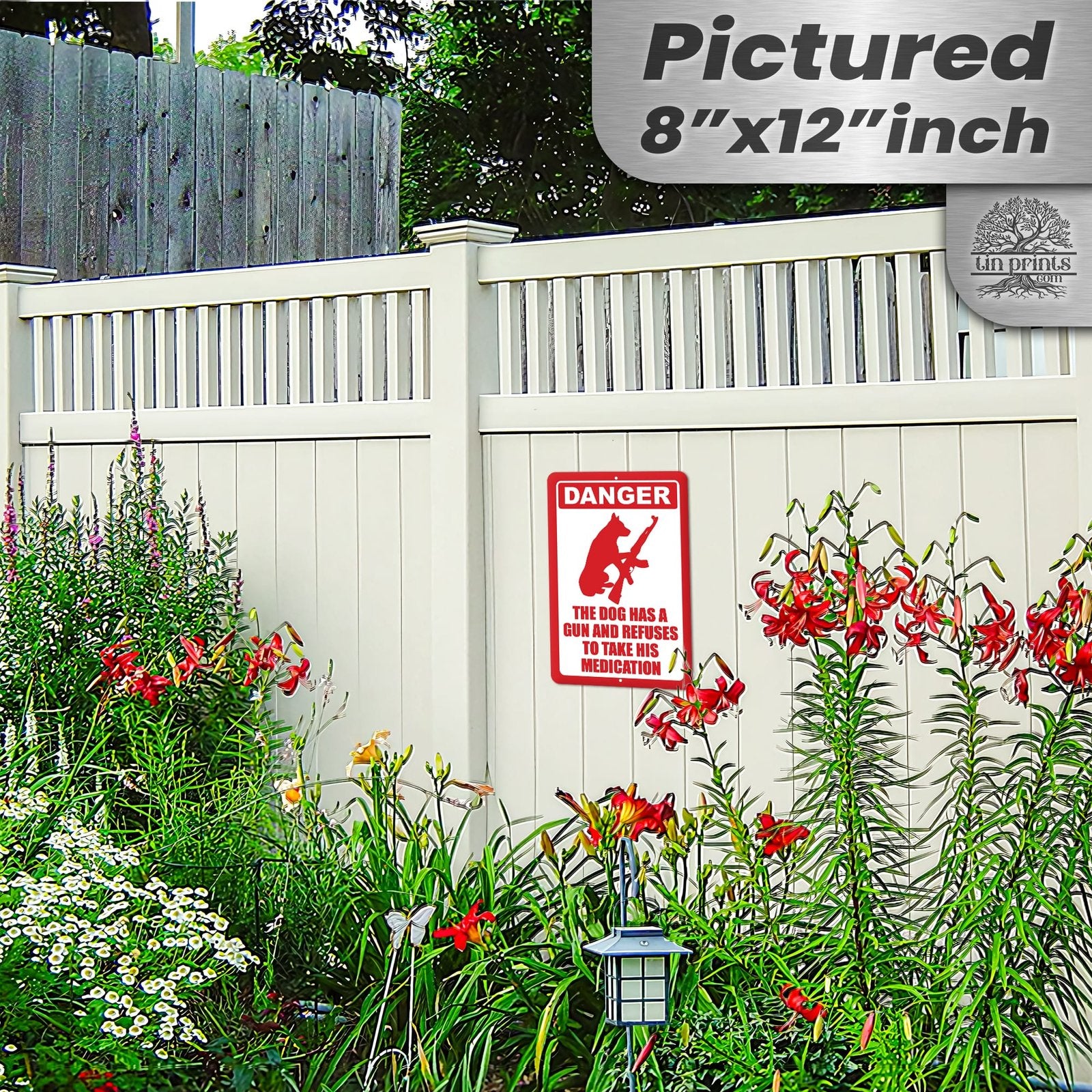 Dog Has A Gun No Trespassing - Funny Security Sign 7