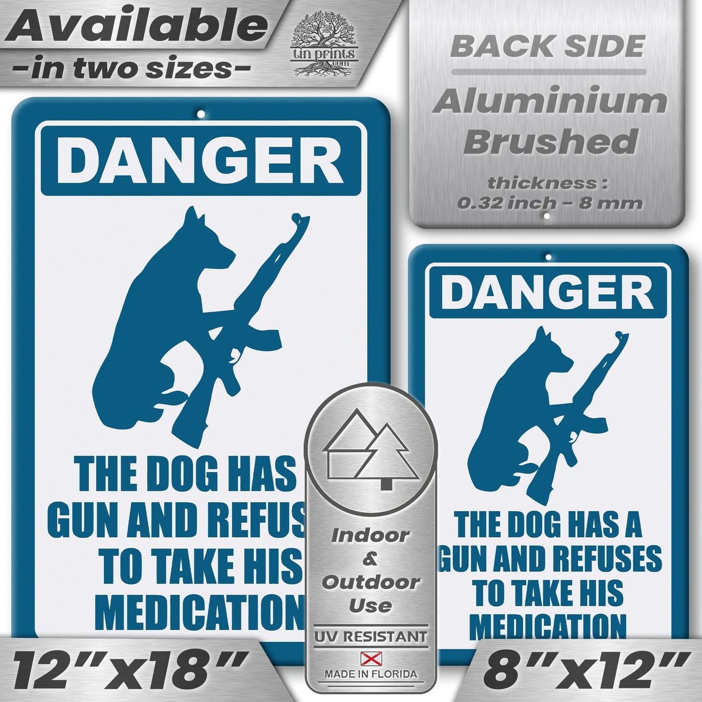 Dog Has A Gun No Trespassing - Funny Security Sign 18