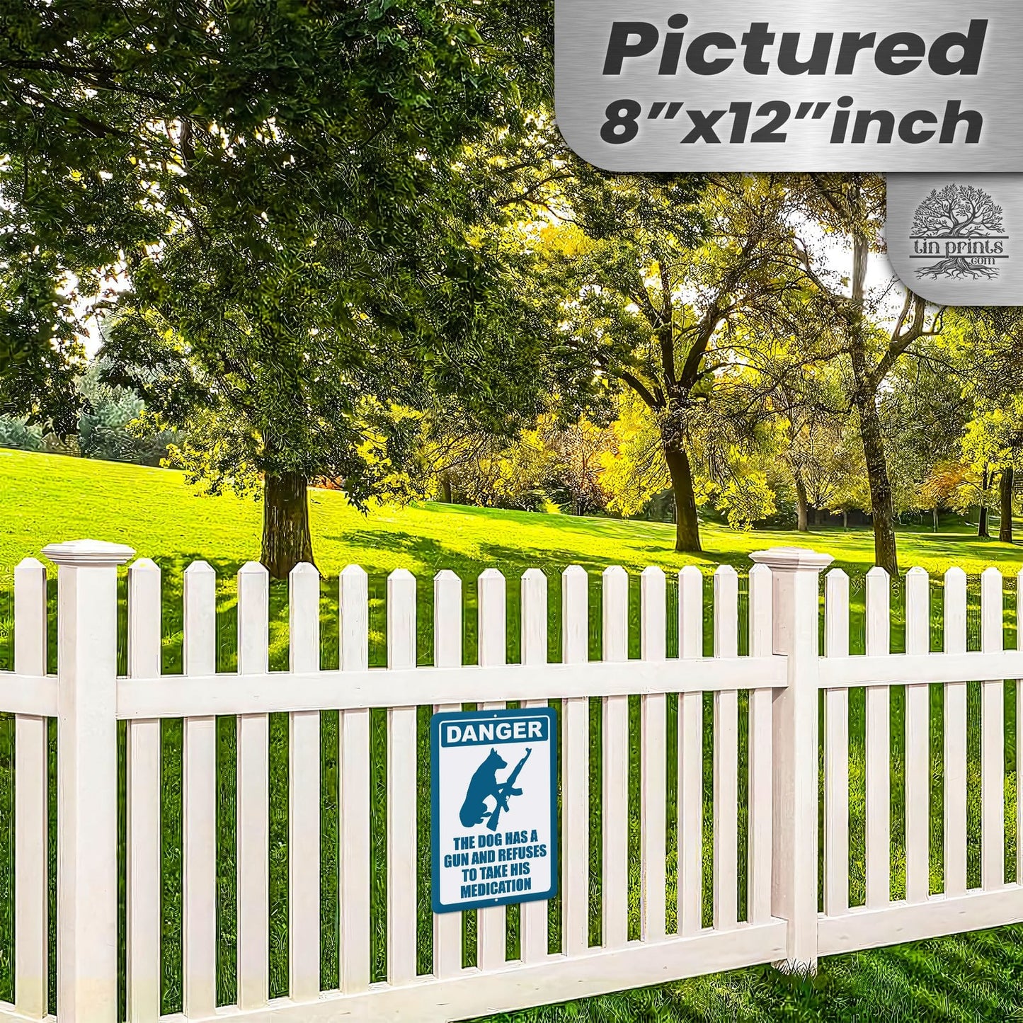 Dog Has A Gun No Trespassing - Funny Security Sign 22