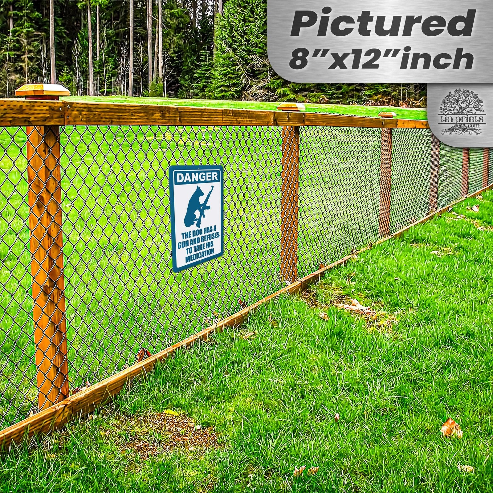 Dog Has A Gun No Trespassing - Funny Security Sign 25