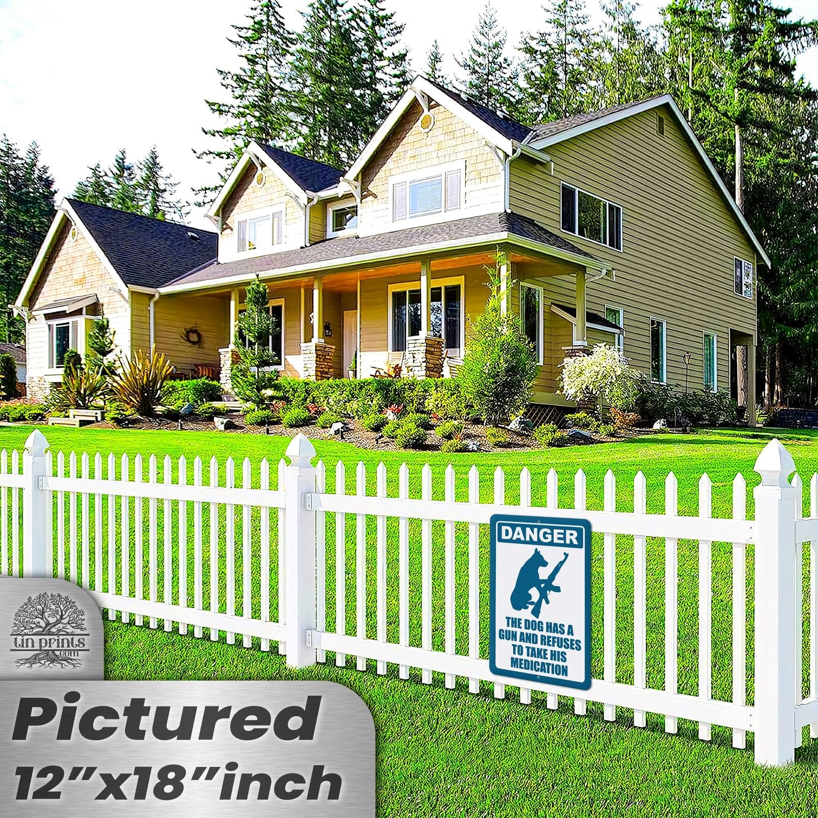 Dog Has A Gun No Trespassing - Funny Security Sign 28