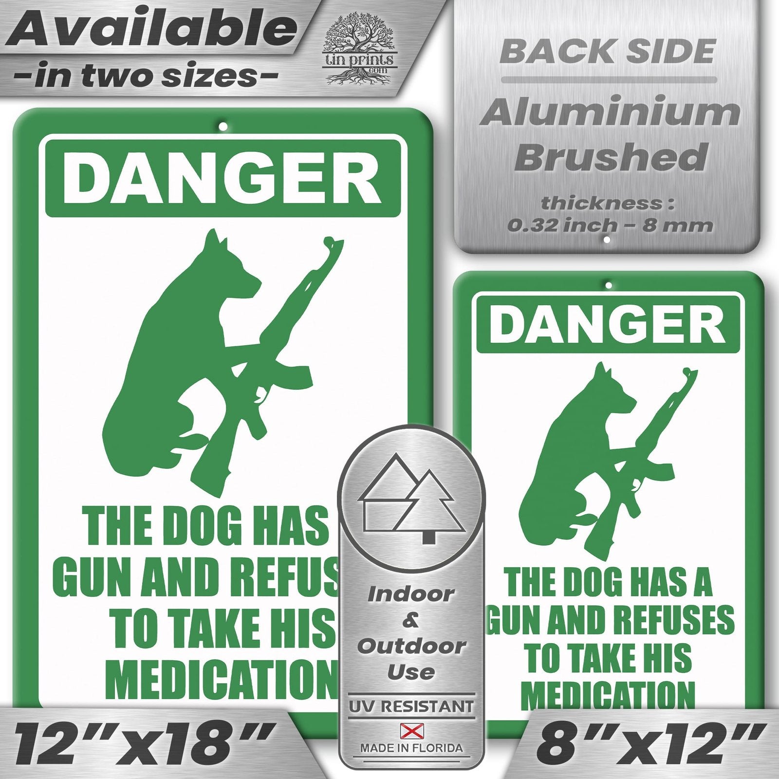 Dog Has A Gun No Trespassing - Funny Security Sign 34