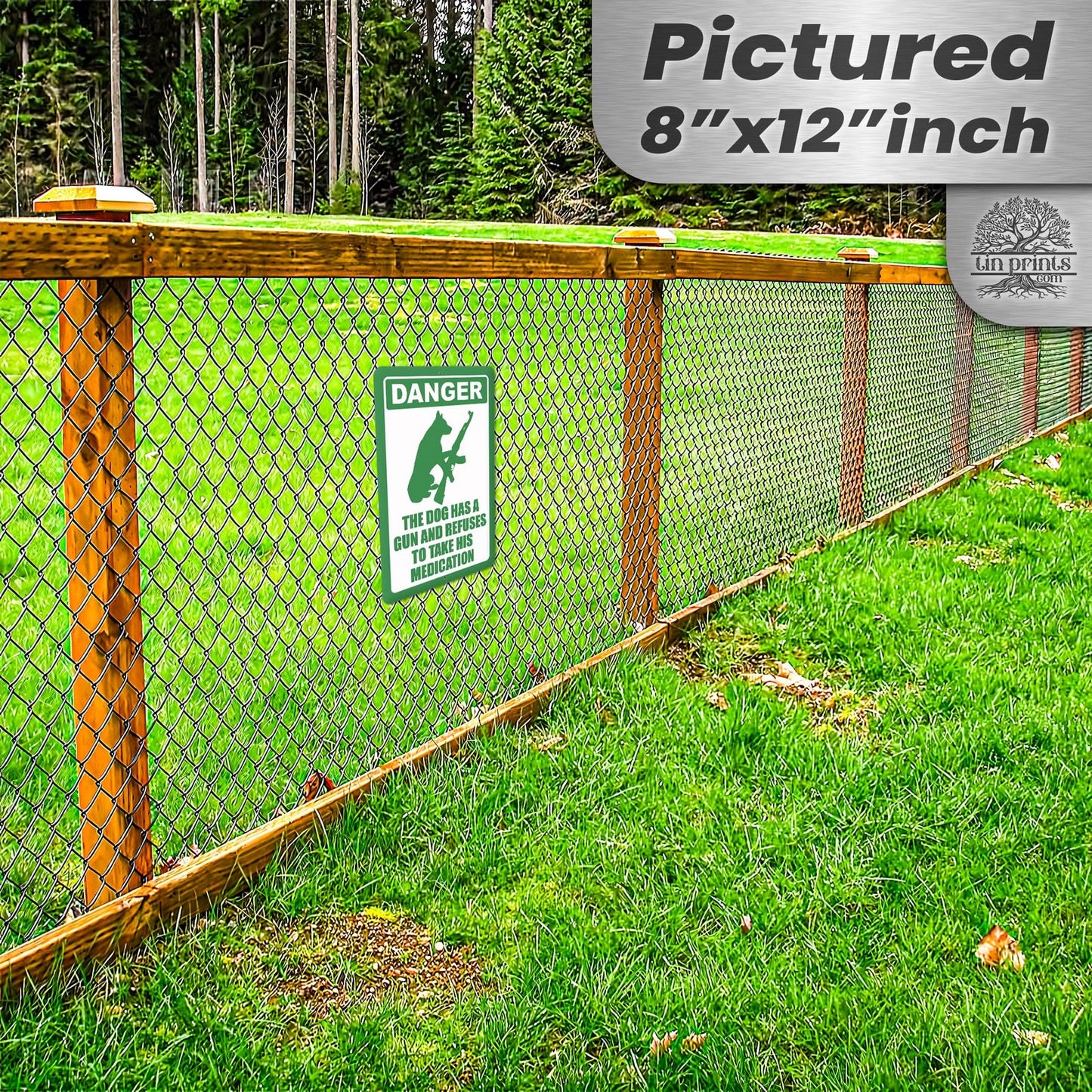 Dog Has A Gun No Trespassing - Funny Security Sign 41