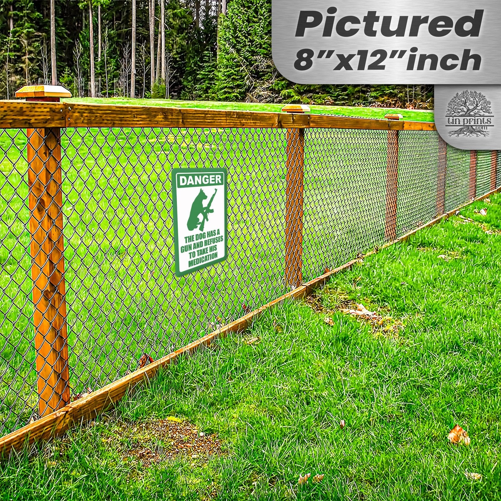 Dog Has A Gun No Trespassing - Funny Security Sign 41