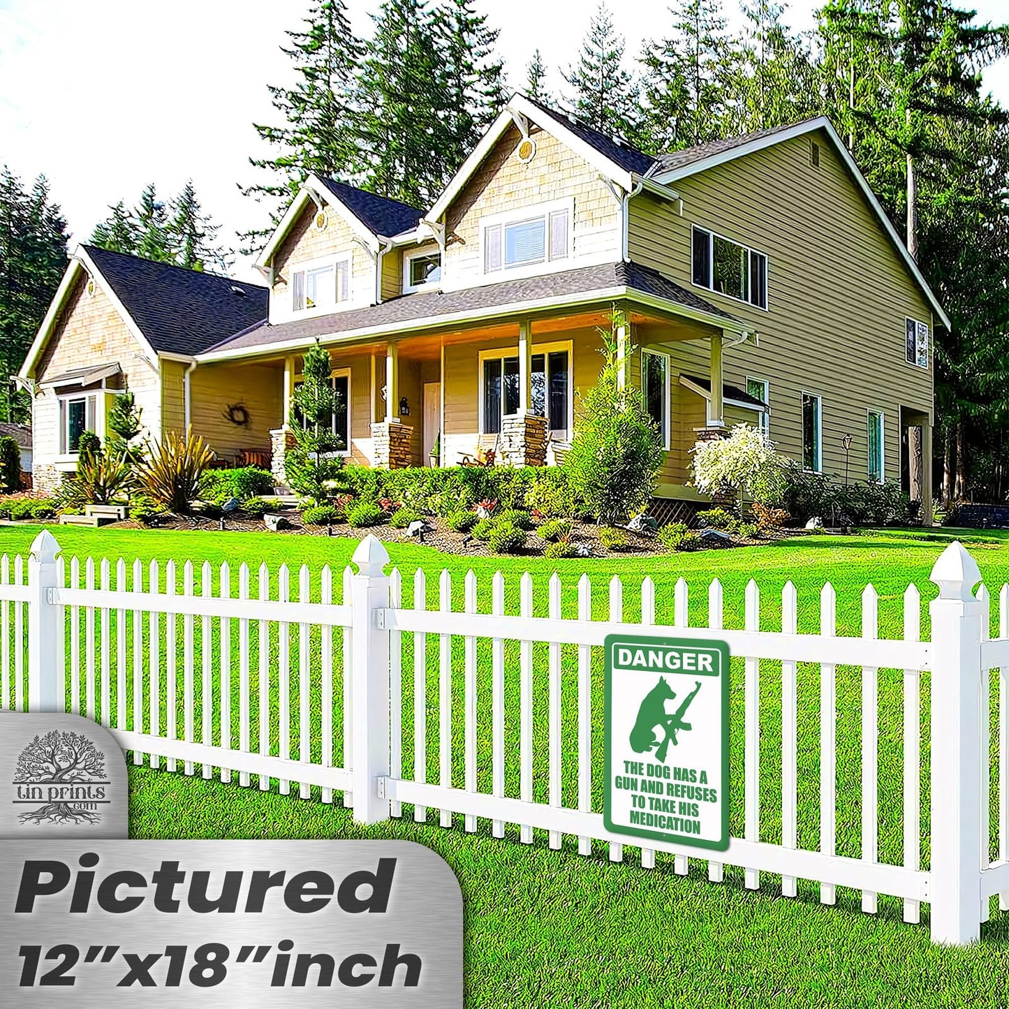 Dog Has A Gun No Trespassing - Funny Security Sign 44