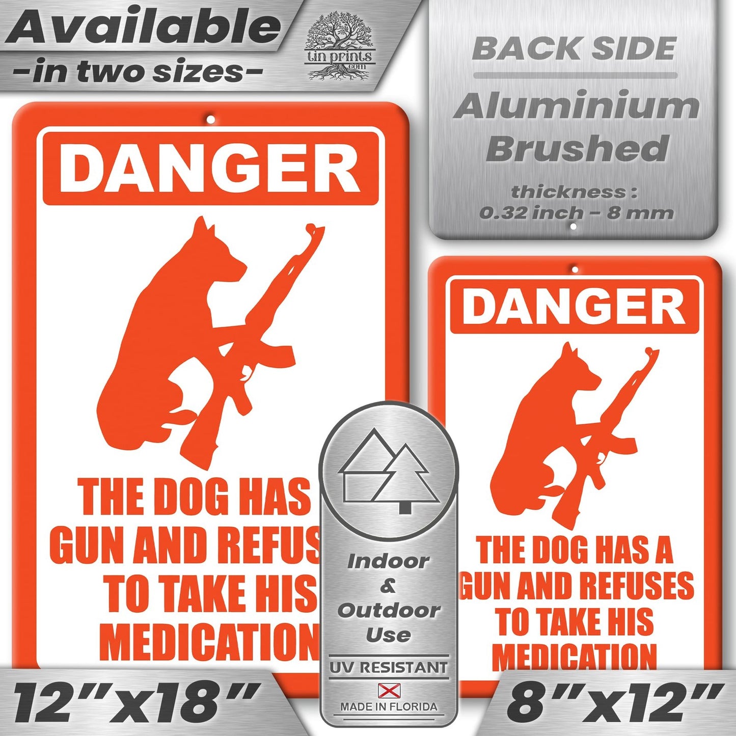 Dog Has A Gun No Trespassing - Funny Security Sign 50