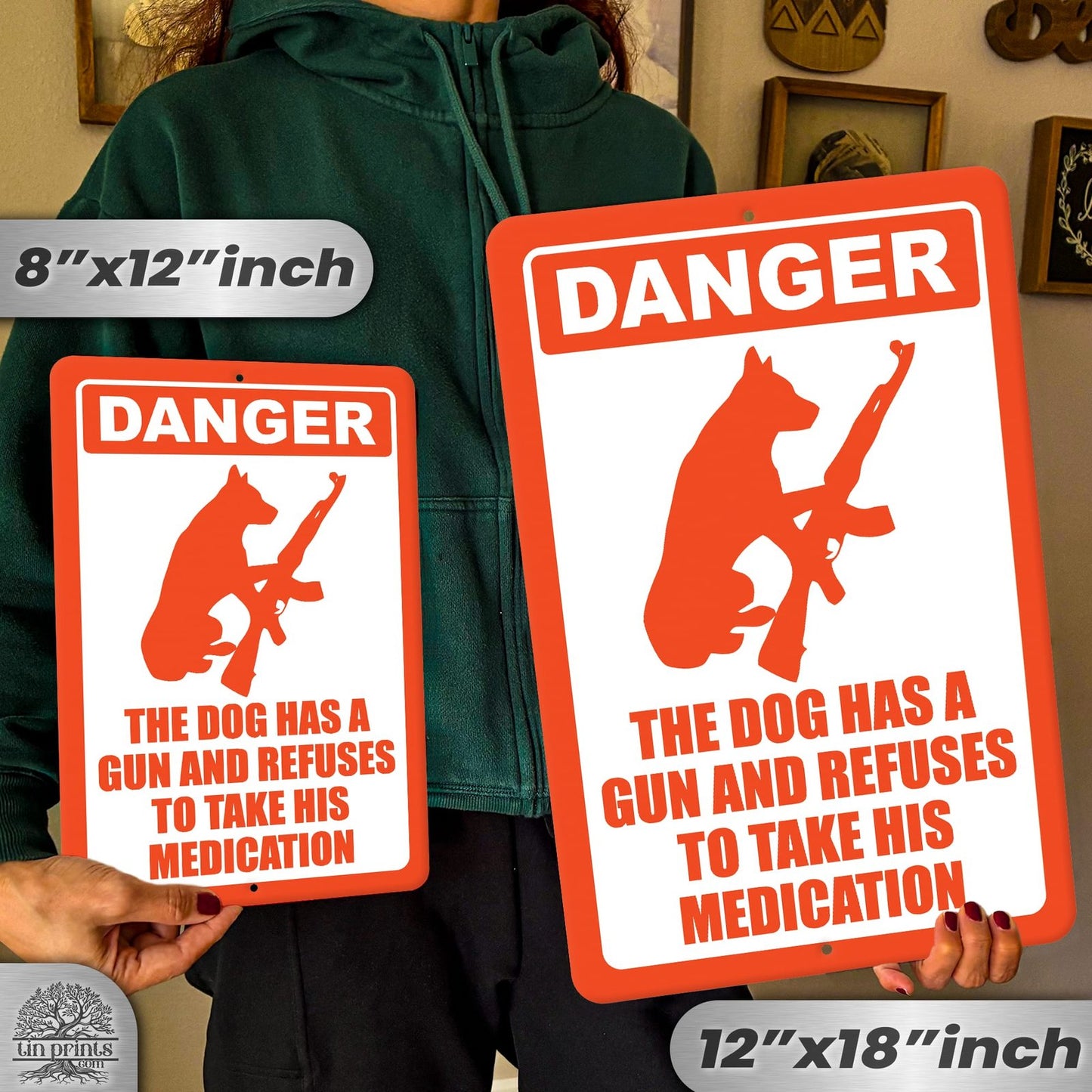 Dog Has A Gun No Trespassing - Funny Security Sign 52