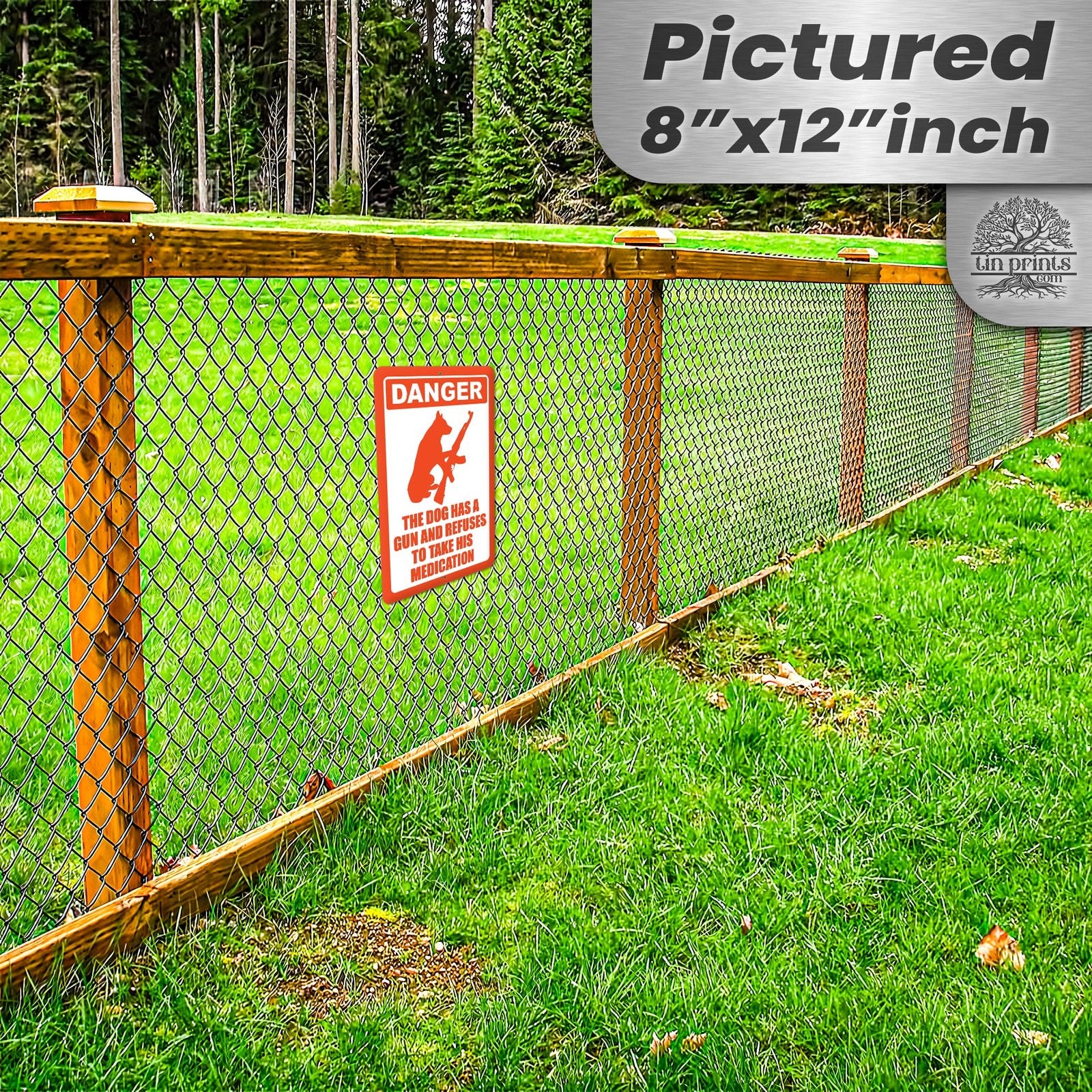 Dog Has A Gun No Trespassing - Funny Security Sign 57