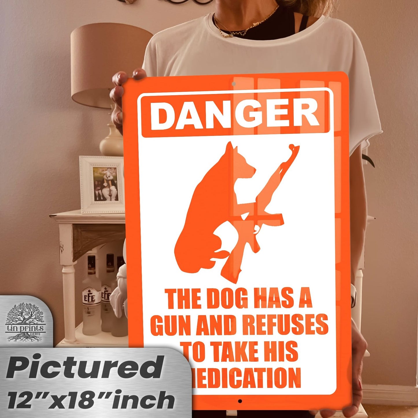 Dog Has A Gun No Trespassing - Funny Security Sign 59