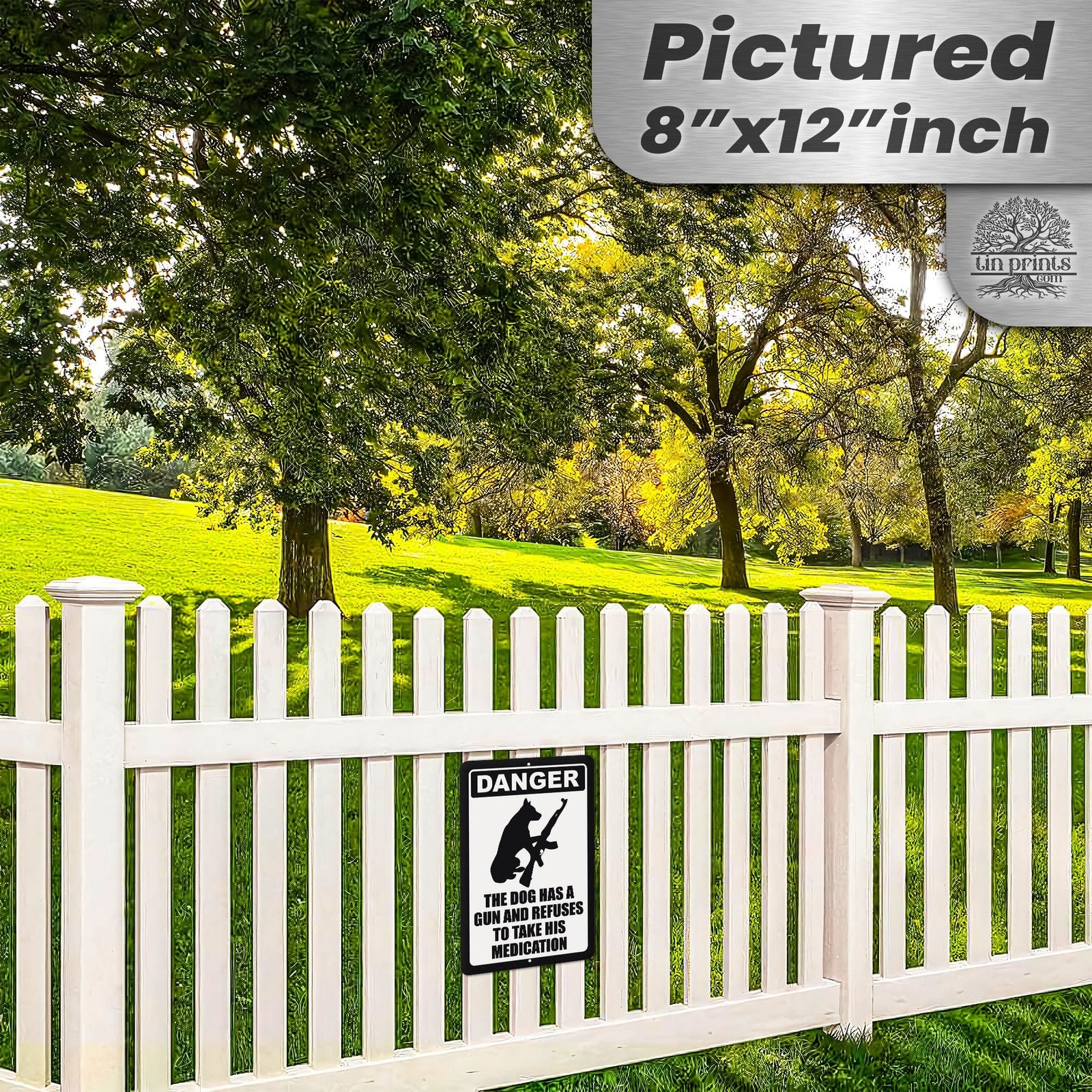 Dog Has A Gun No Trespassing - Funny Security Sign 70