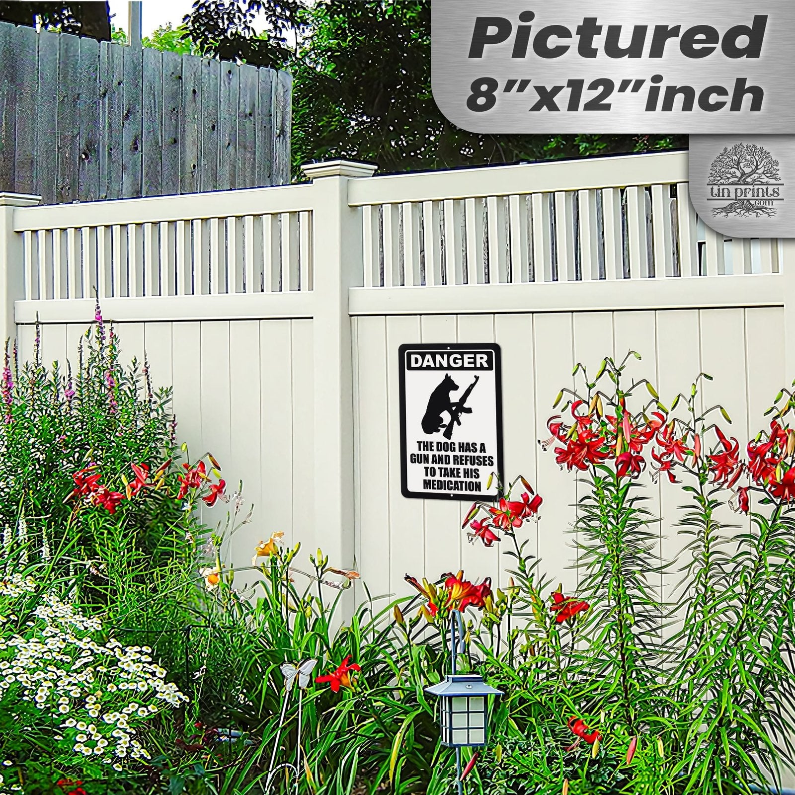 Dog Has A Gun No Trespassing - Funny Security Sign 71