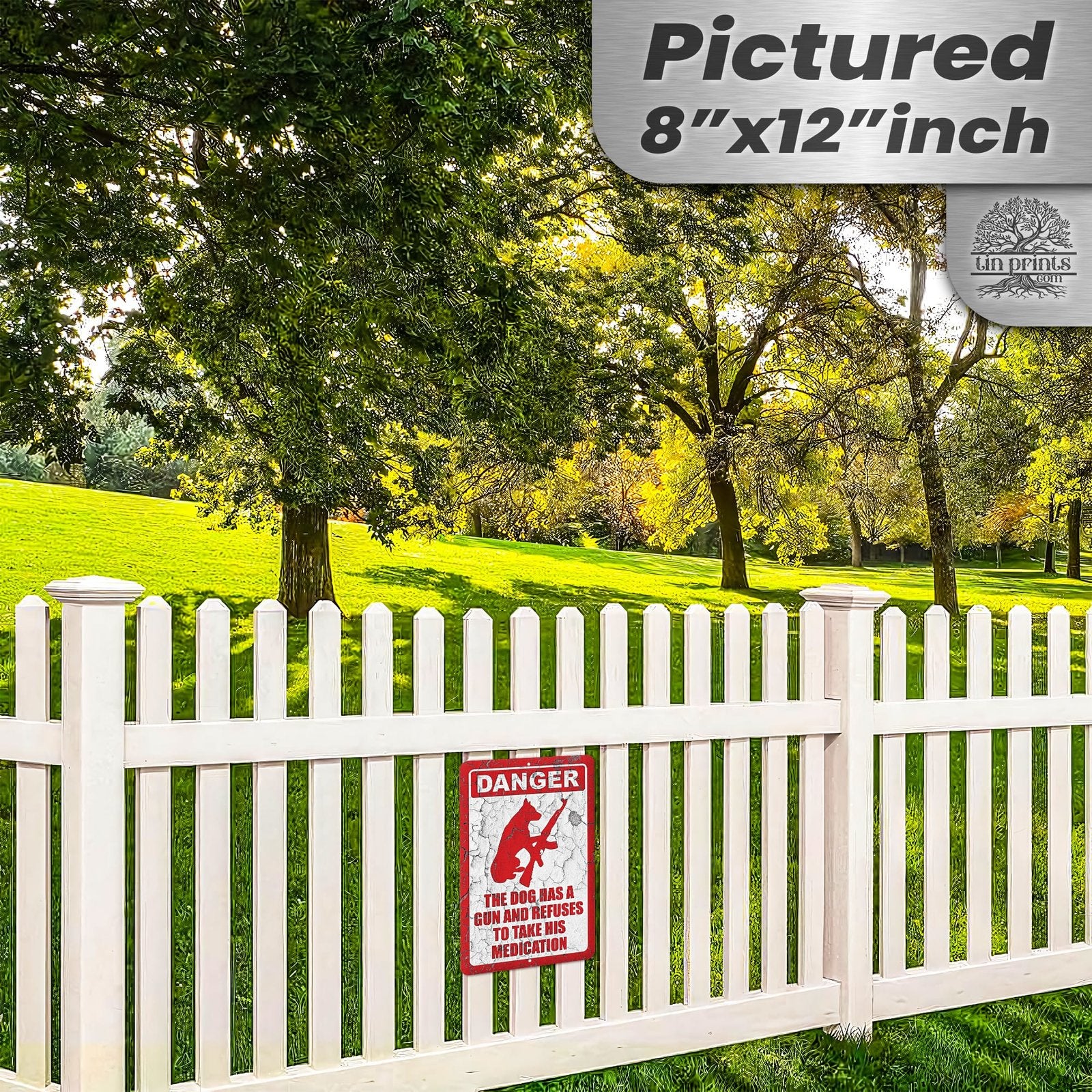 Dog Has A Gun No Trespassing - Funny Security Sign 86