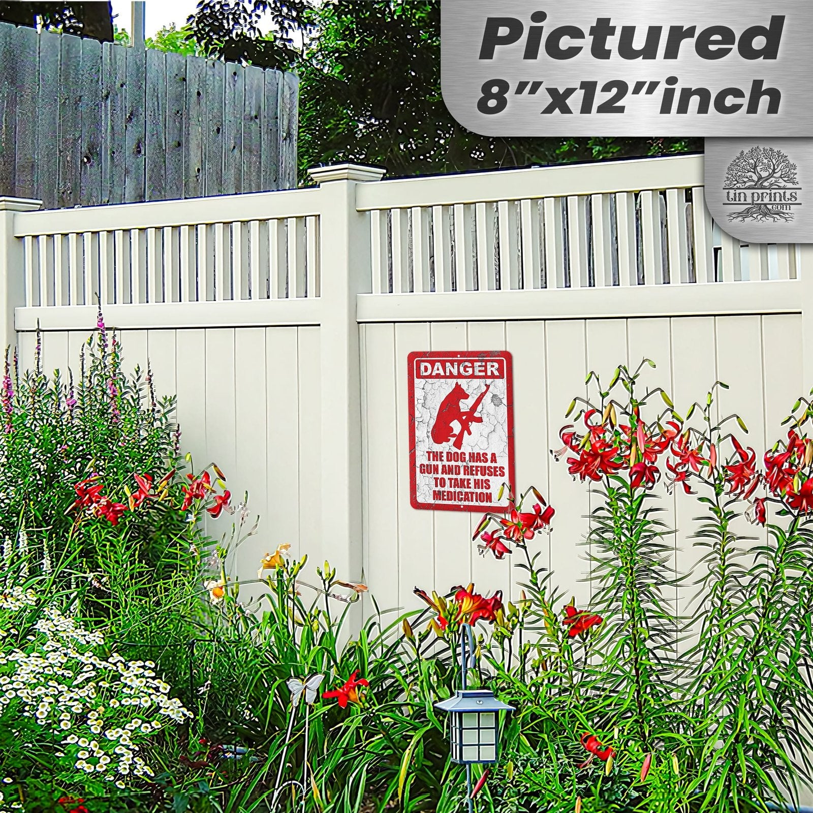 Dog Has A Gun No Trespassing - Funny Security Sign 87