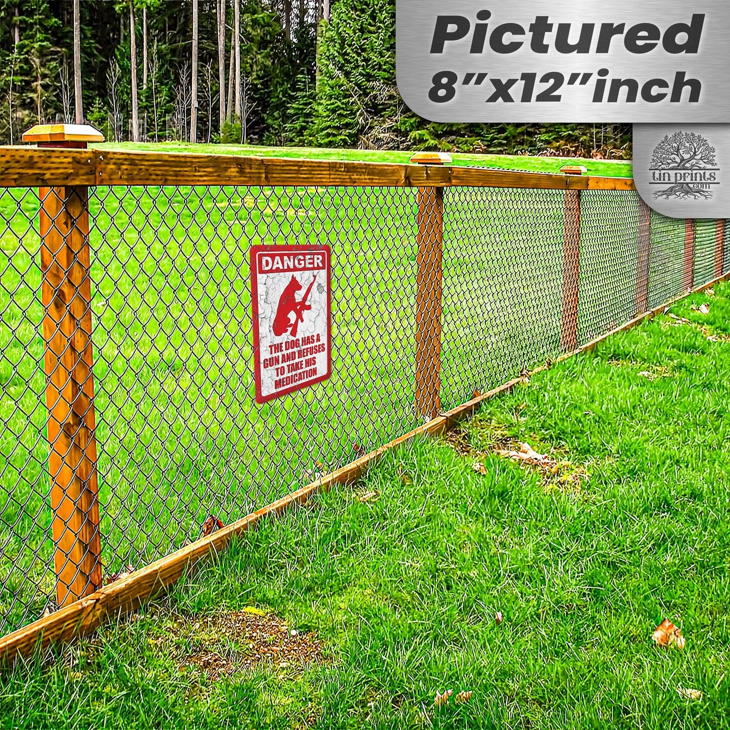 Dog Has A Gun No Trespassing - Funny Security Sign 89