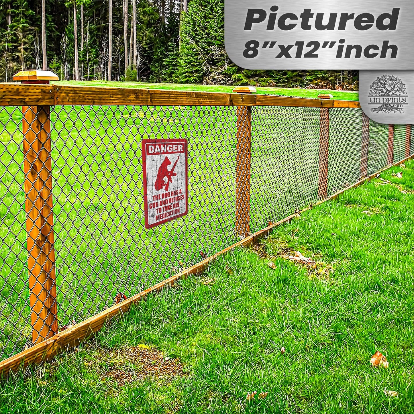 Dog Has A Gun No Trespassing - Funny Security Sign 105