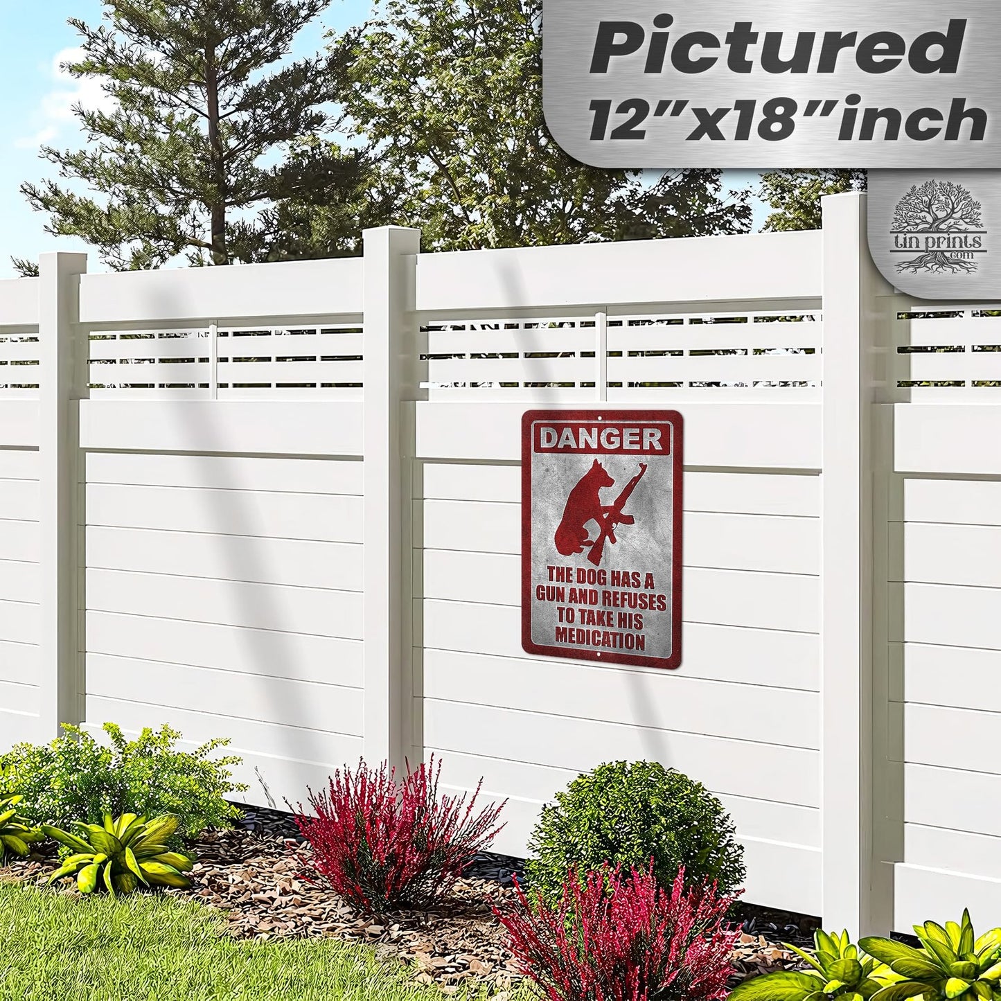 Dog Has A Gun No Trespassing - Funny Security Sign 125