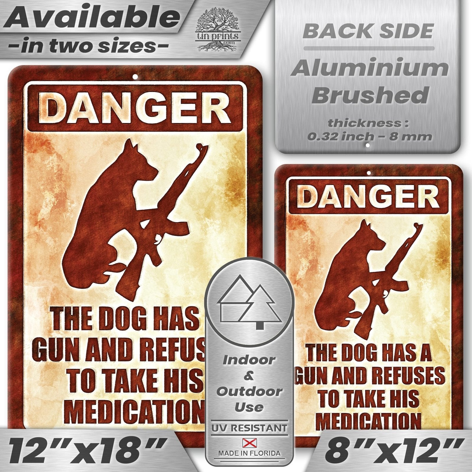 Dog Has A Gun No Trespassing - Funny Security Sign 130