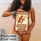 Dog Has A Gun No Trespassing - Funny Security Sign 149