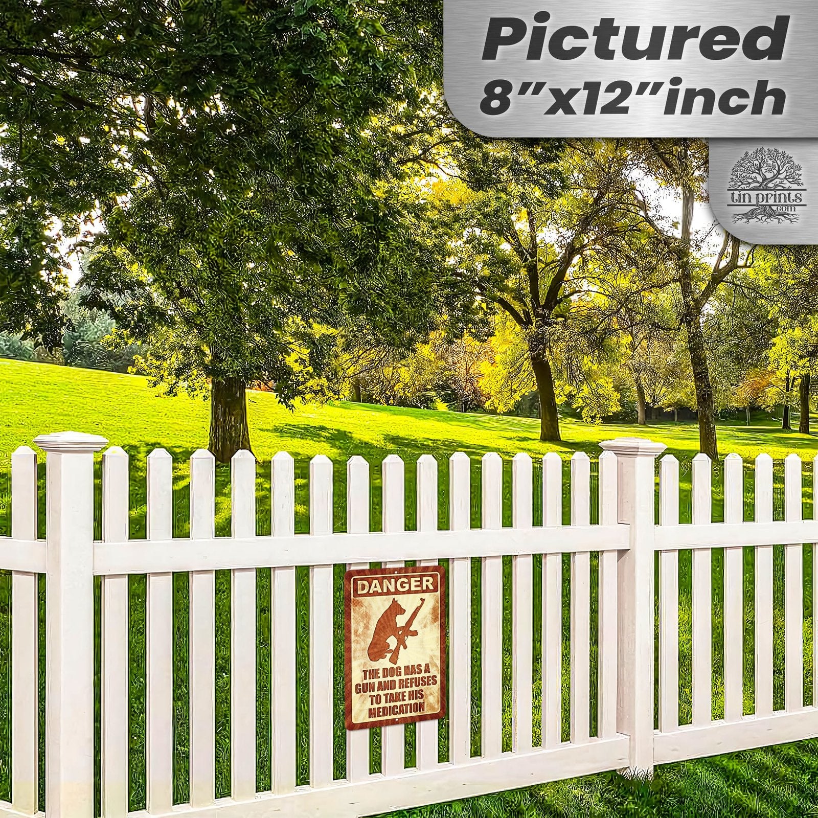 Dog Has A Gun No Trespassing - Funny Security Sign 150