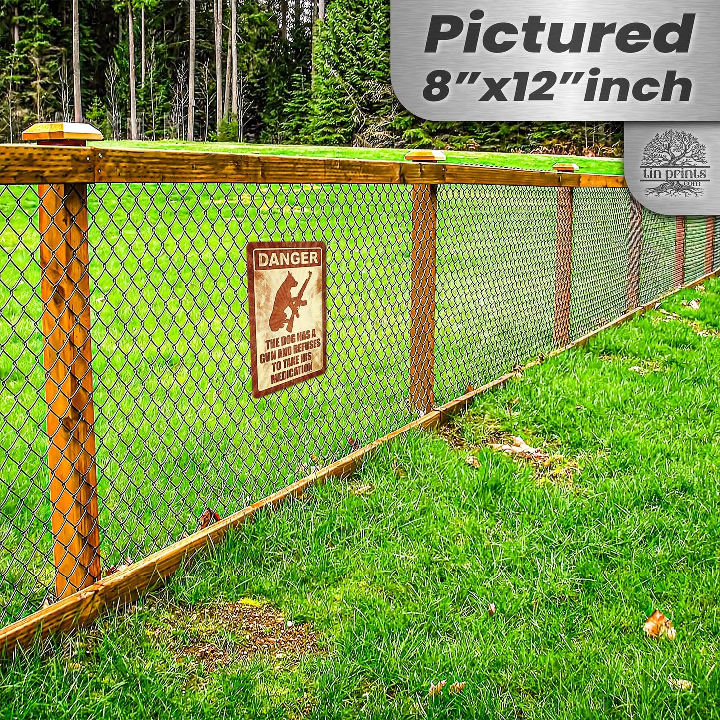 Dog Has A Gun No Trespassing - Funny Security Sign 153