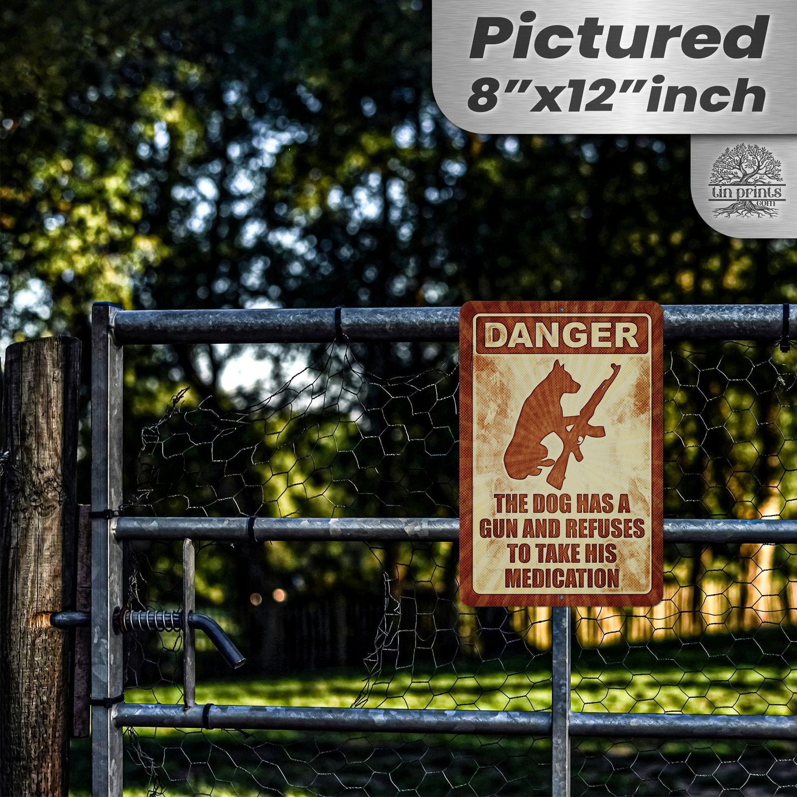 Dog Has A Gun No Trespassing - Funny Security Sign 154