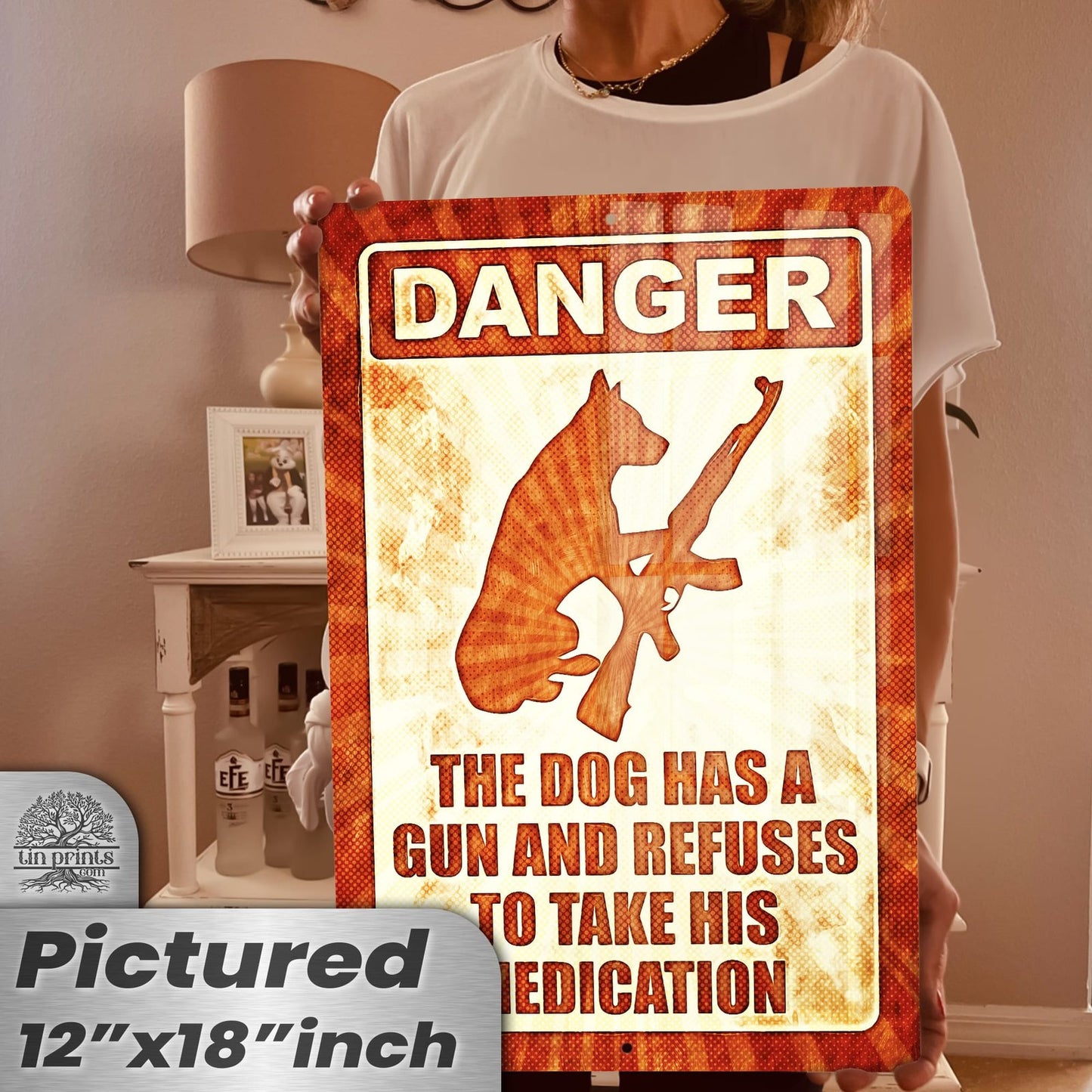 Dog Has A Gun No Trespassing - Funny Security Sign 155